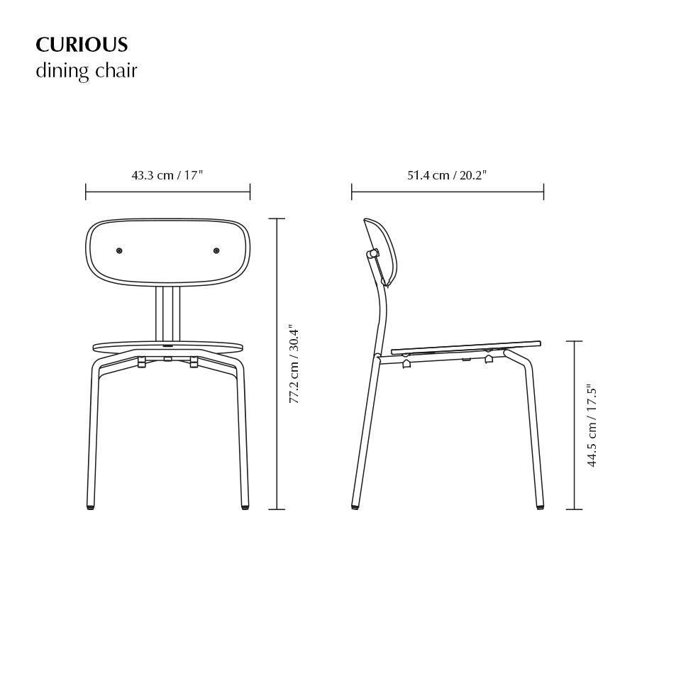 Curious Smoked Oak Wood Chair with Leather Cushion