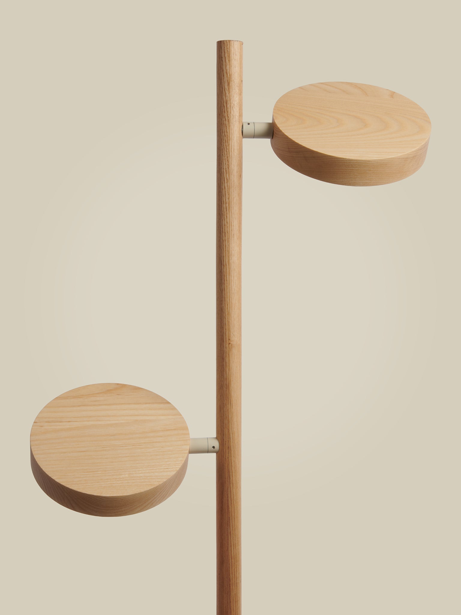 Okinawa Ash Wood 2 Shade Floor Lamp