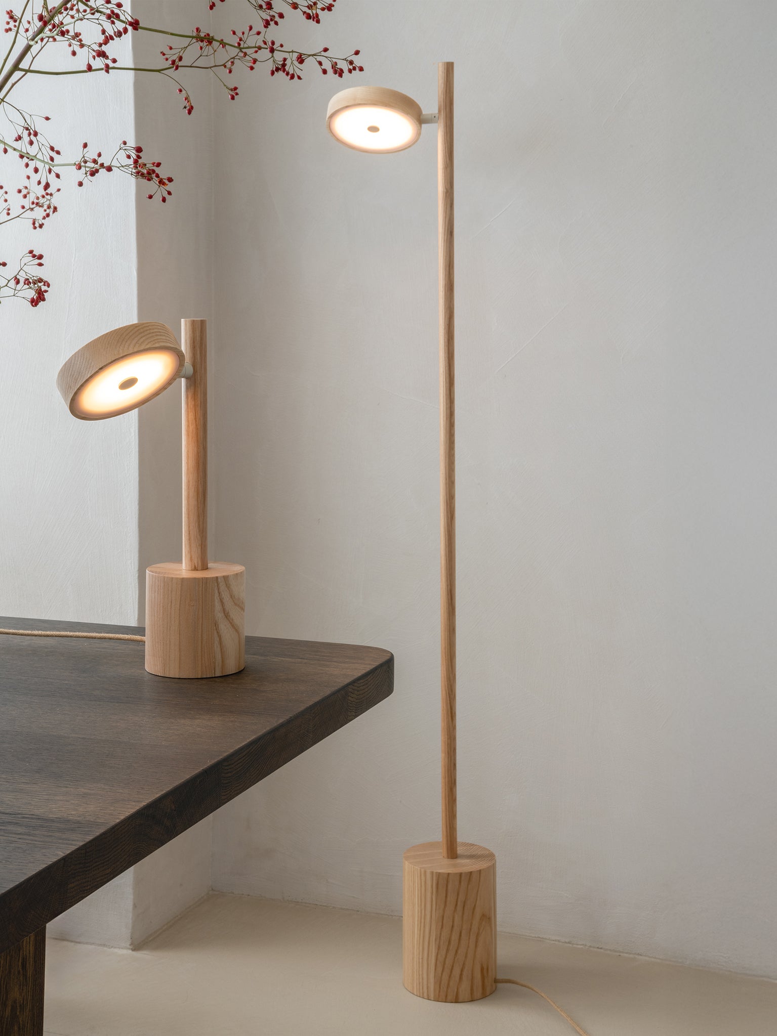 Okinawa Ash Wood Floor Lamp