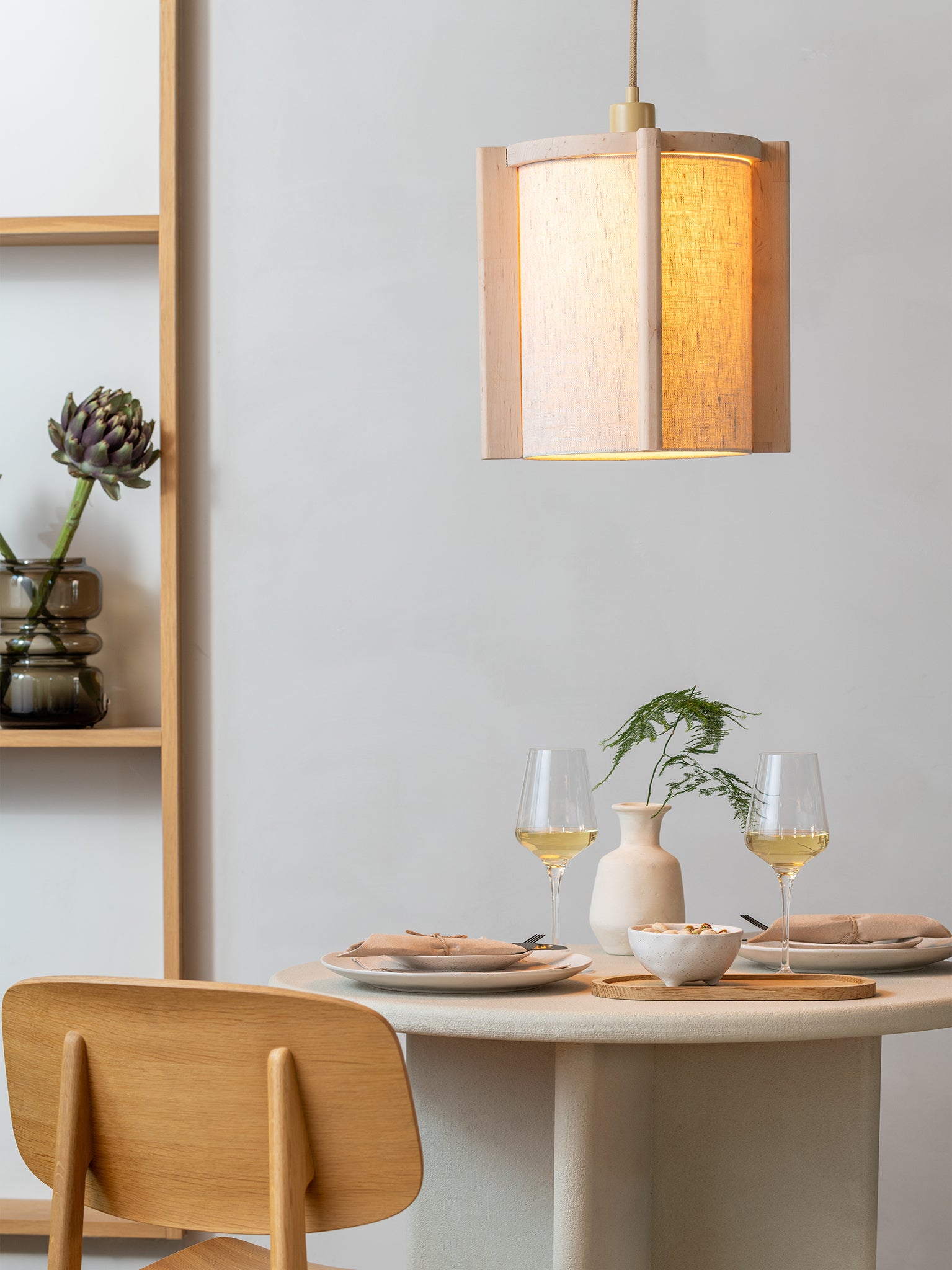 Corsica Beech Wood Hanging Lamp