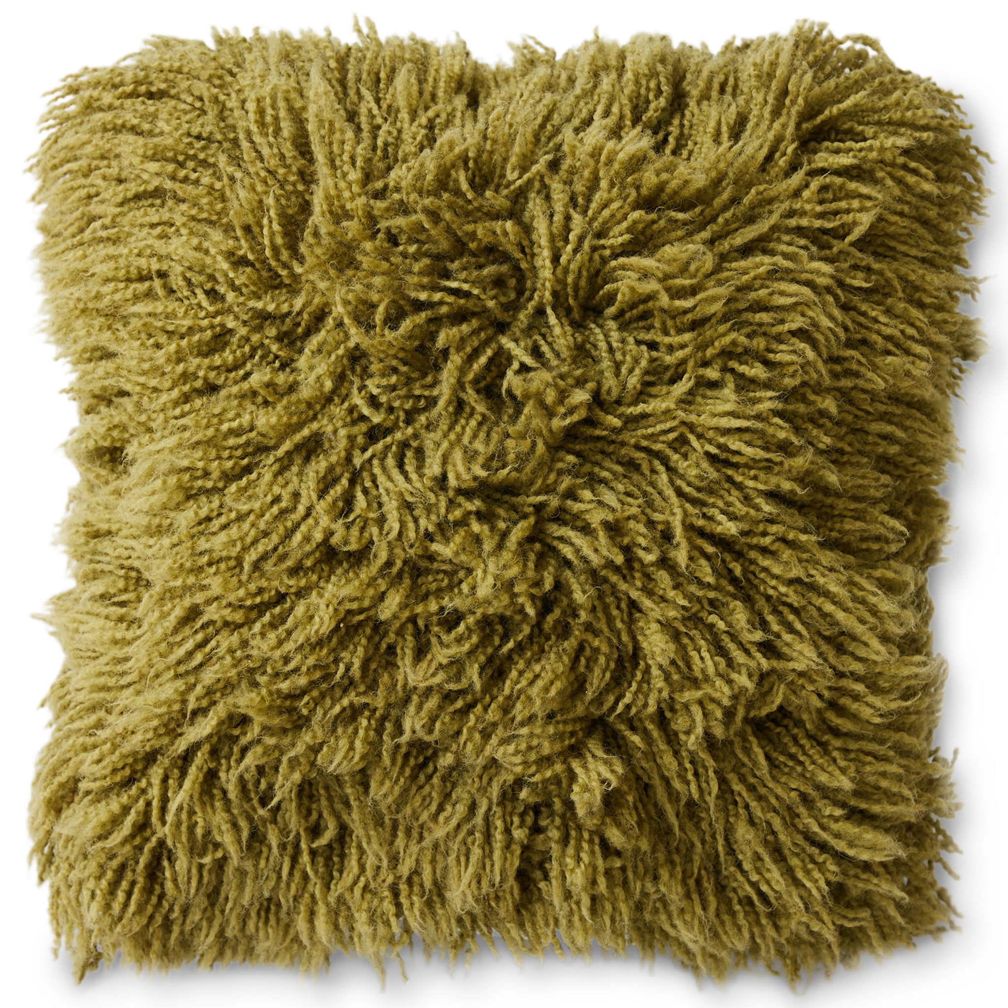 Fluffy Olive Cushion