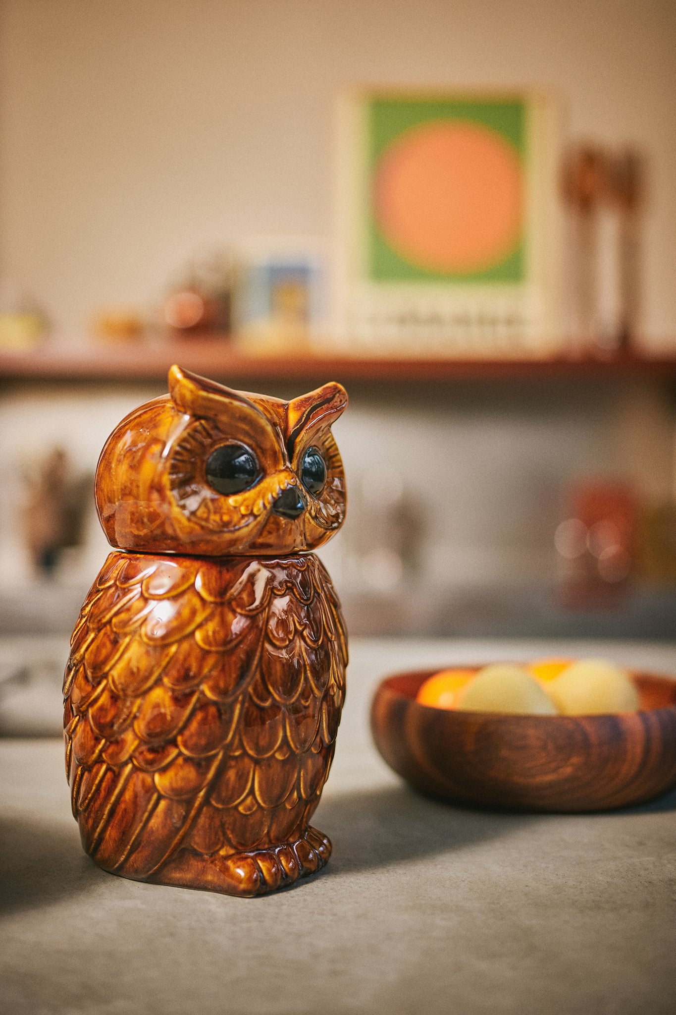 Owl Roasted Ceramic Jar