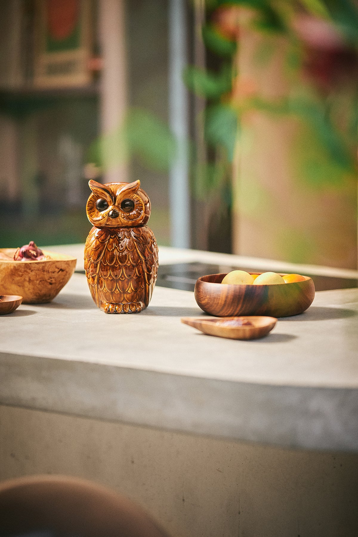 Owl Roasted Ceramic Jar