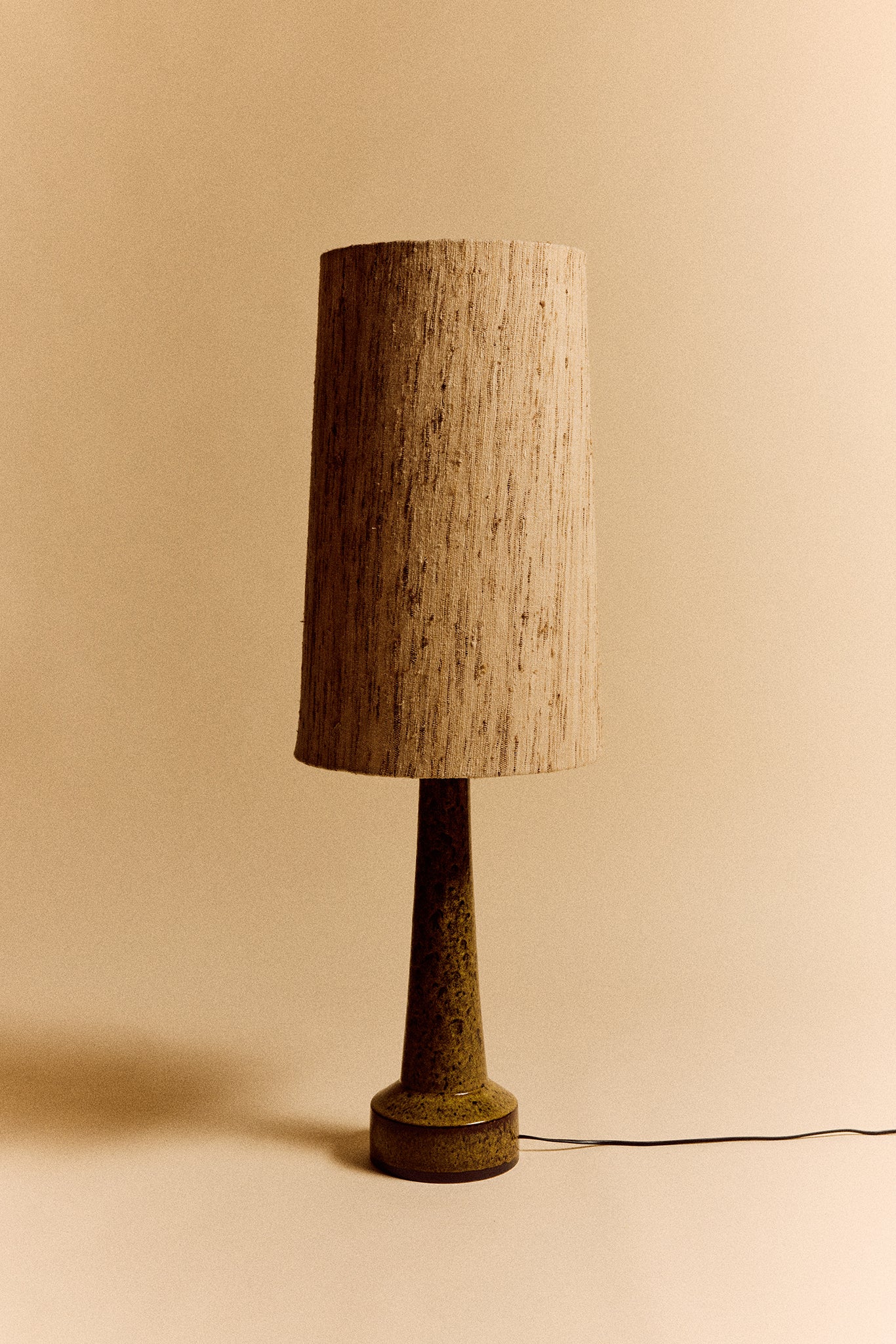 Retro Mustard Stoneware Large Lampbase