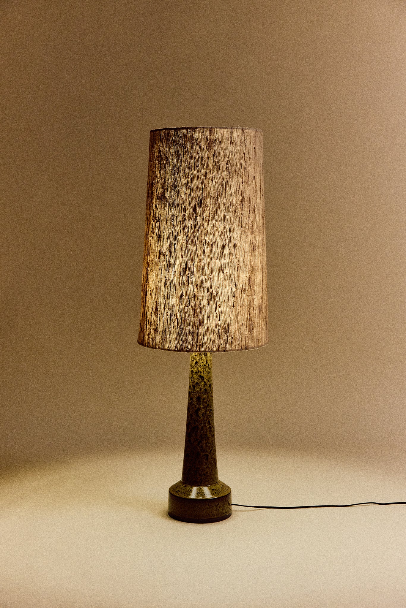 Retro Mustard Stoneware Large Lampbase