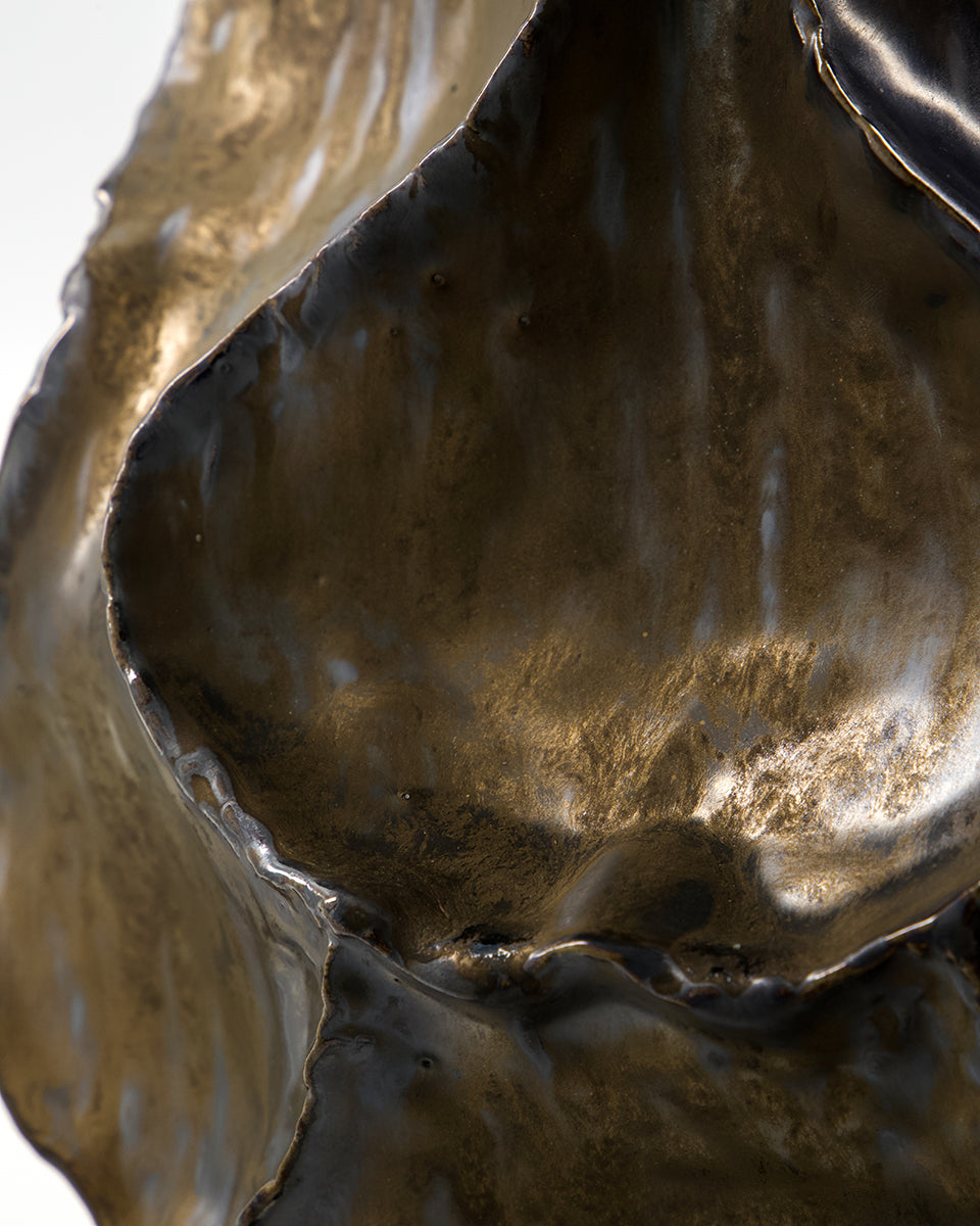 Waves Antique Metallic Vase