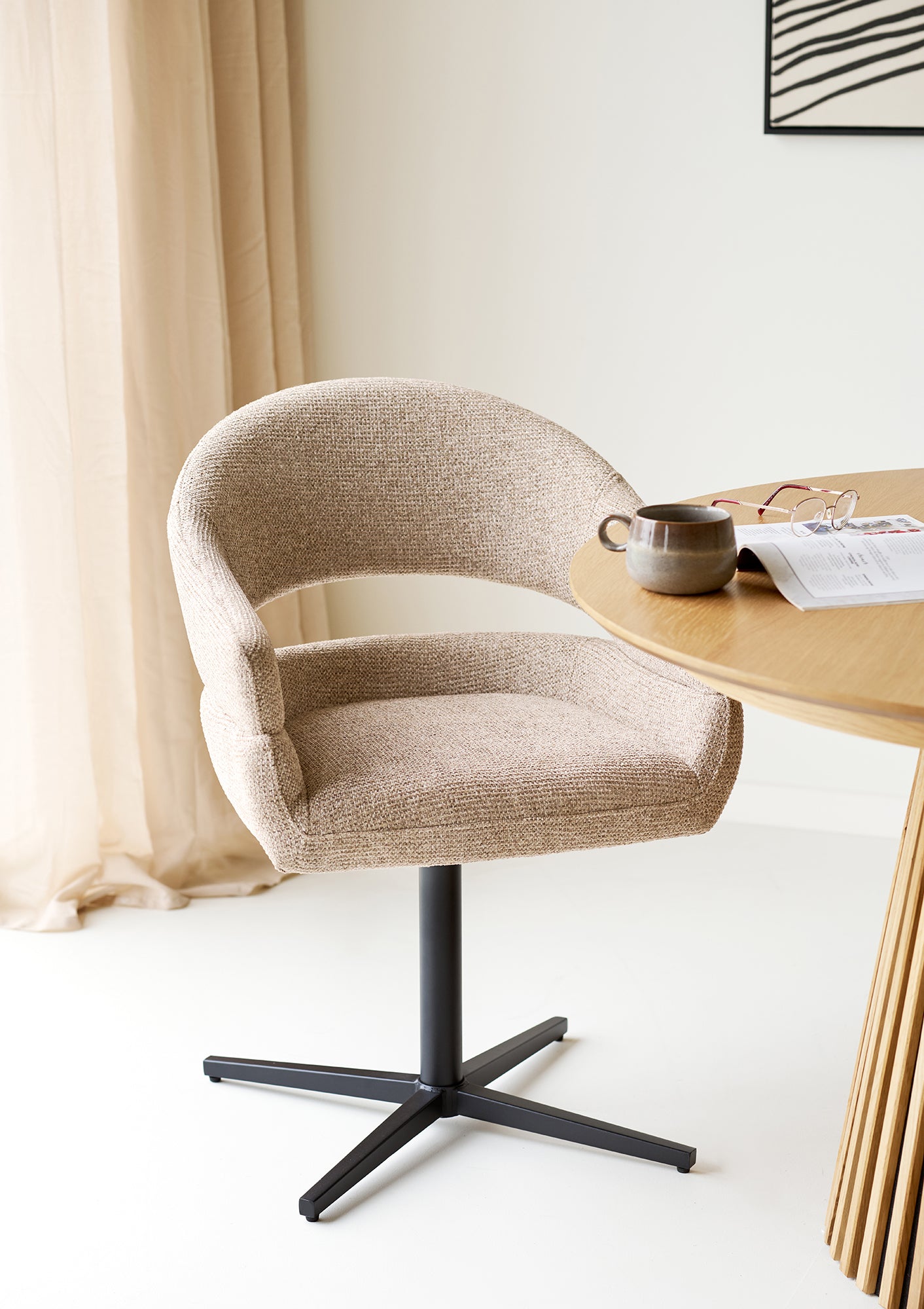 Dove Swivel Dining Chair with Steel Legs