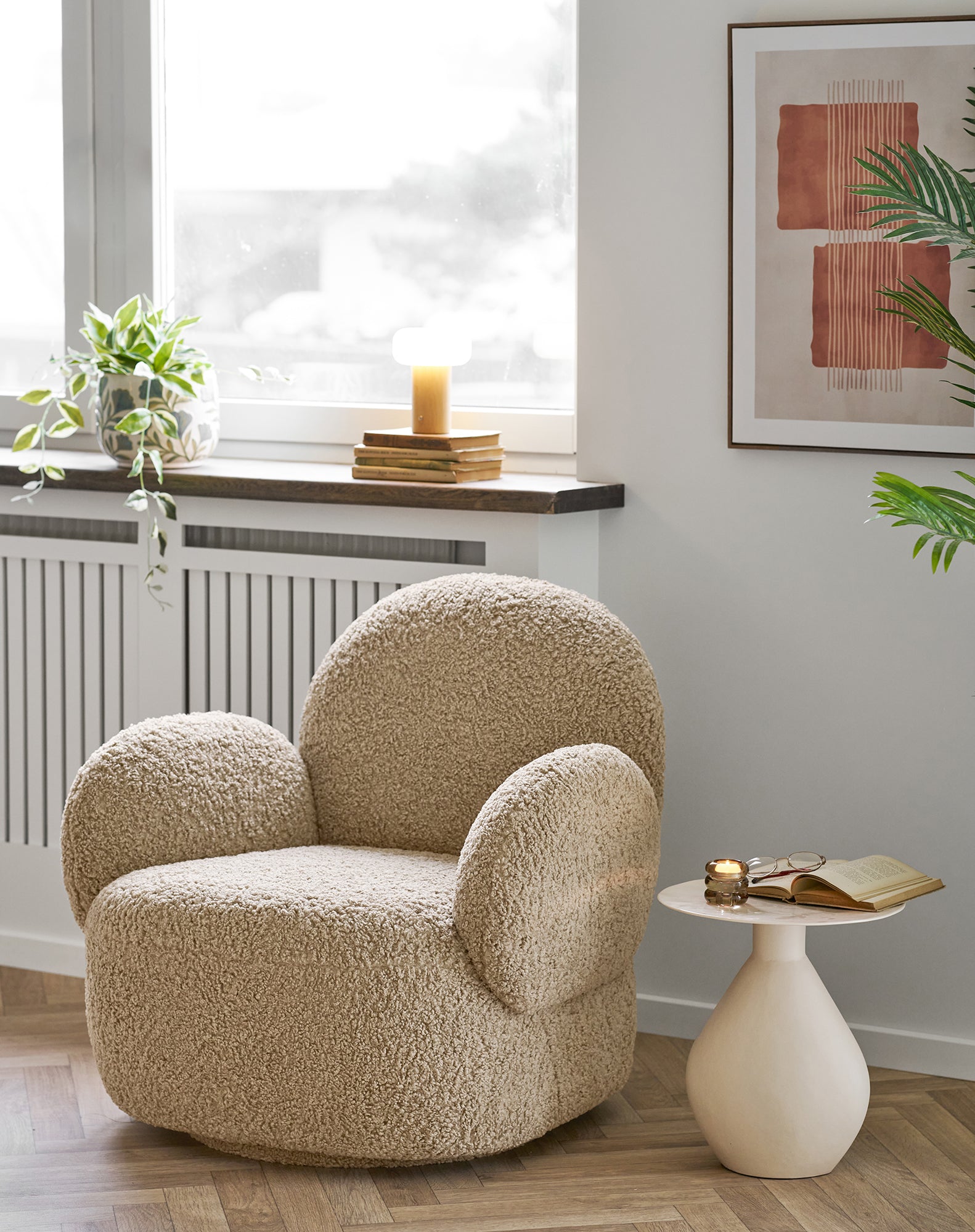Messina Light Brown Swivel Lounge Chair