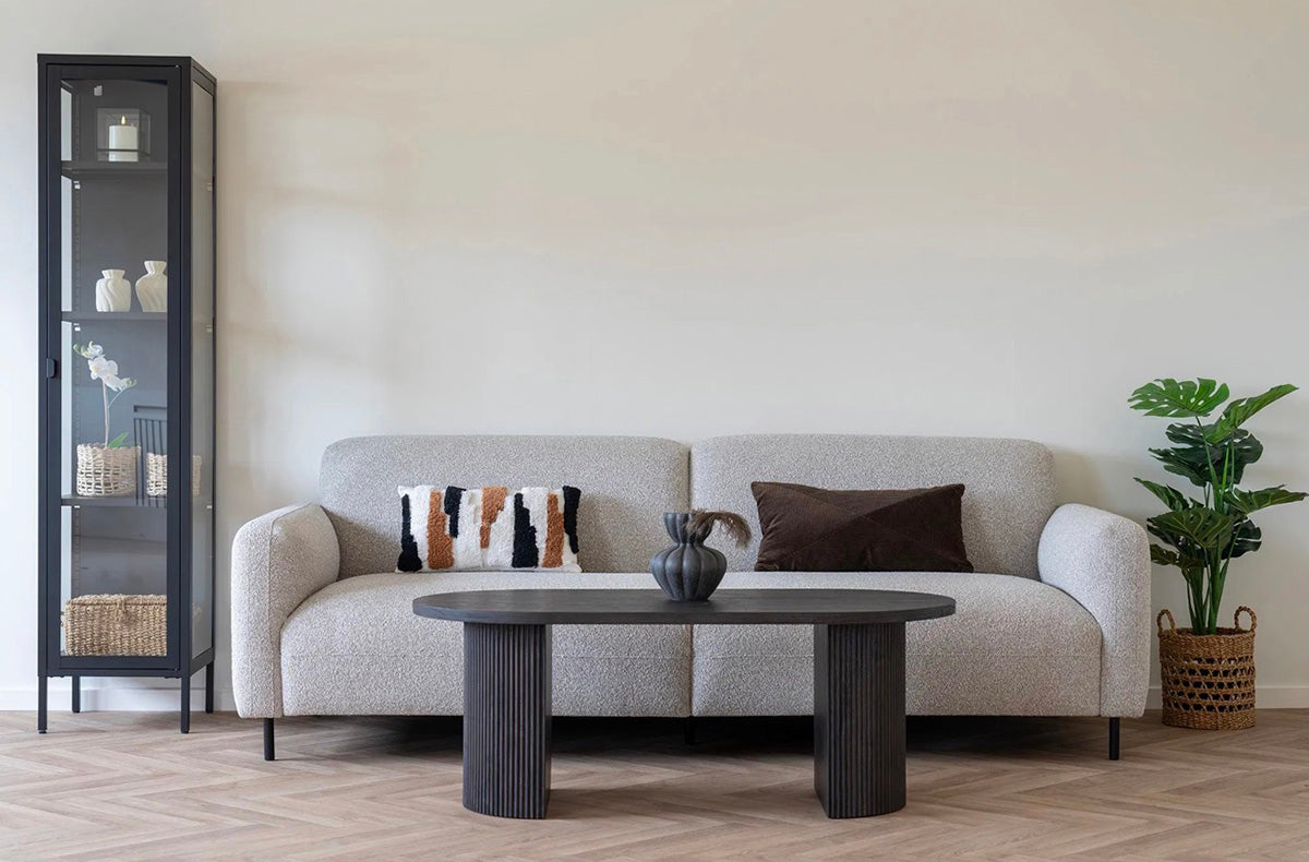 Salvador Lighy Grey Boucle 3 Seater Sofa