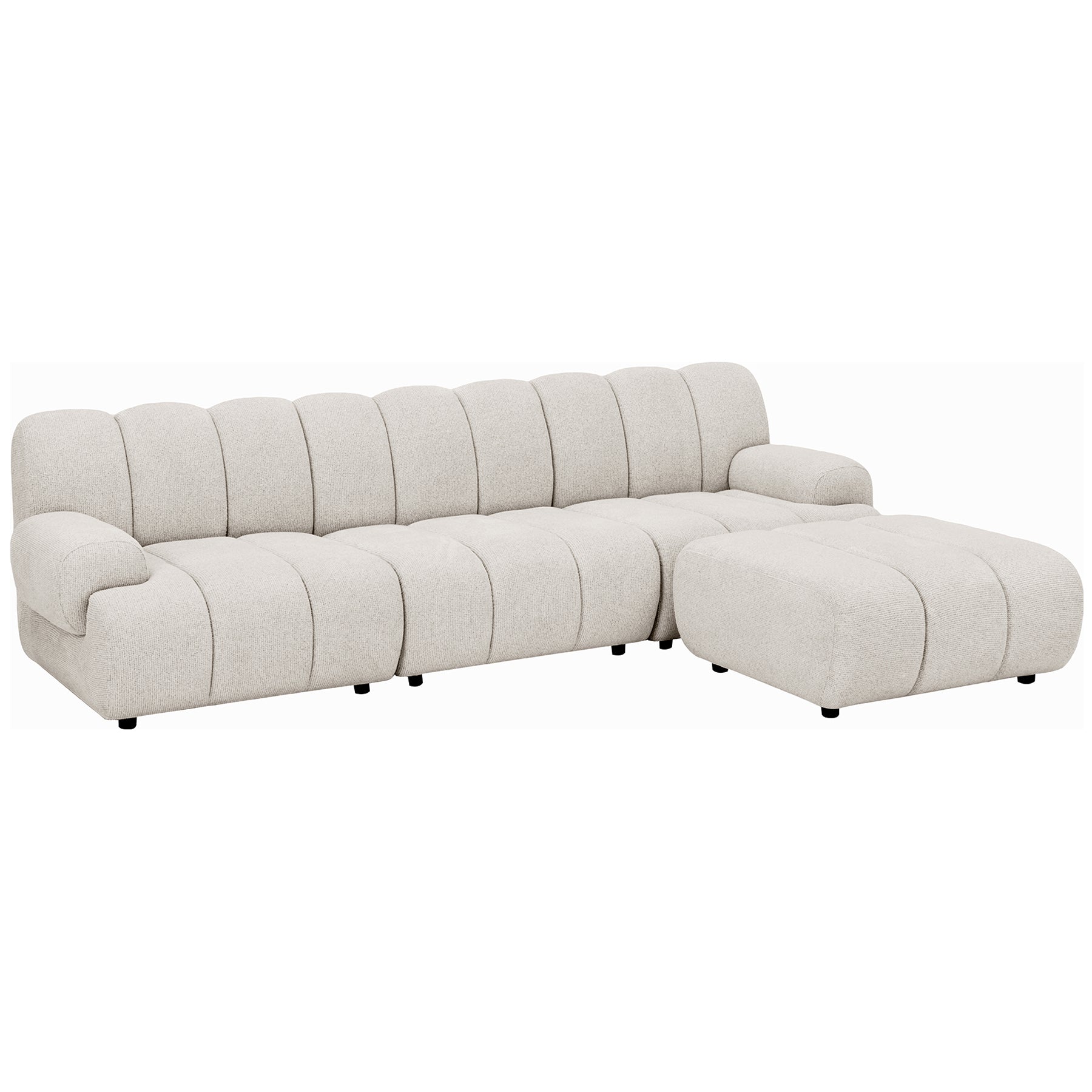 Taza Sand 3.5 Seater Modular Sofa with Pouf