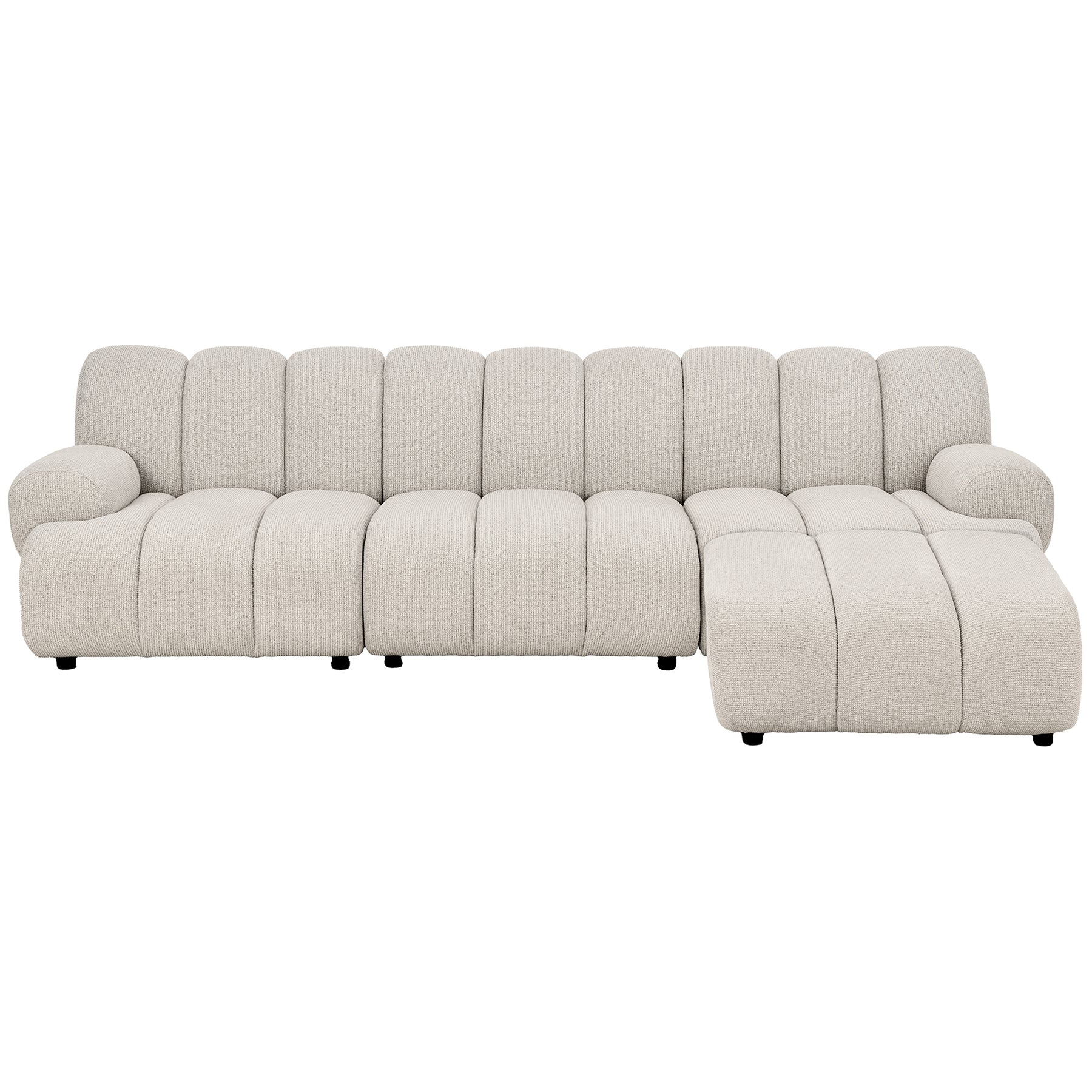 Taza Sand 3.5 Seater Modular Sofa with Pouf