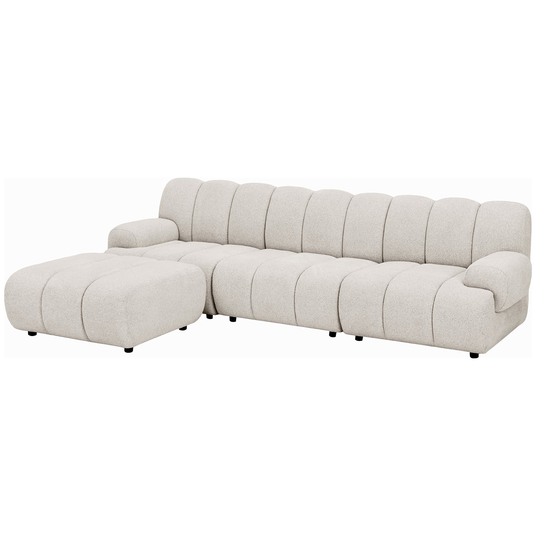 Taza Sand 3.5 Seater Modular Sofa with Pouf