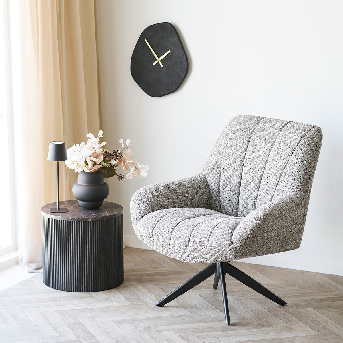 Vienna Black Organic Form Wall Clock