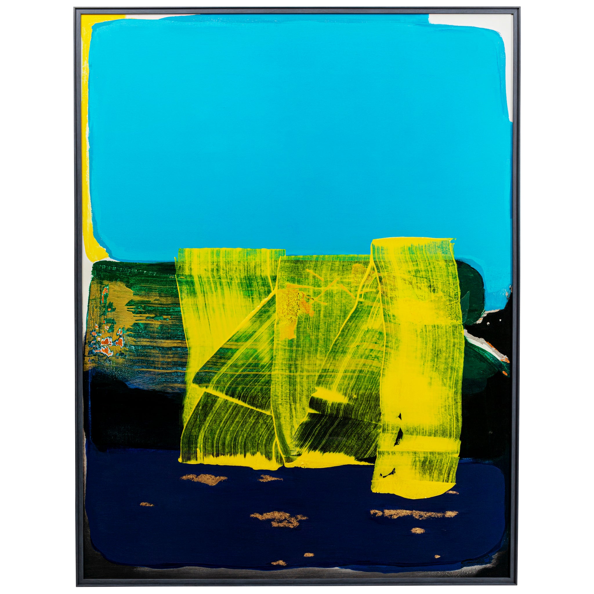 Abstract Blue High Gloss Framed Picture