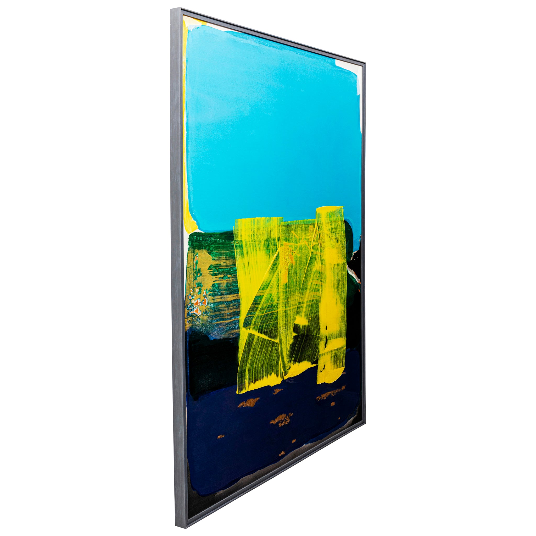 Abstract Blue High Gloss Framed Picture