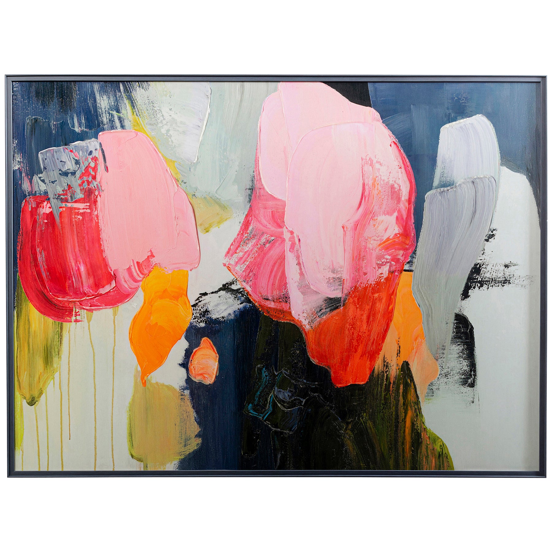 Abstract Pink High Gloss Framed Picture