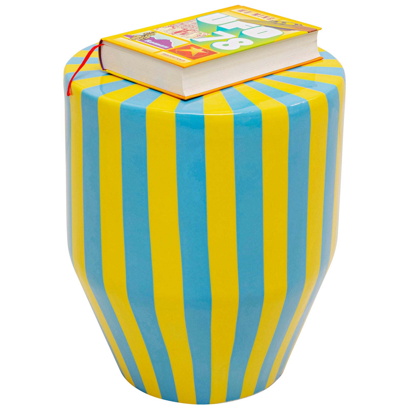 Candy Blue Stripes Side Table