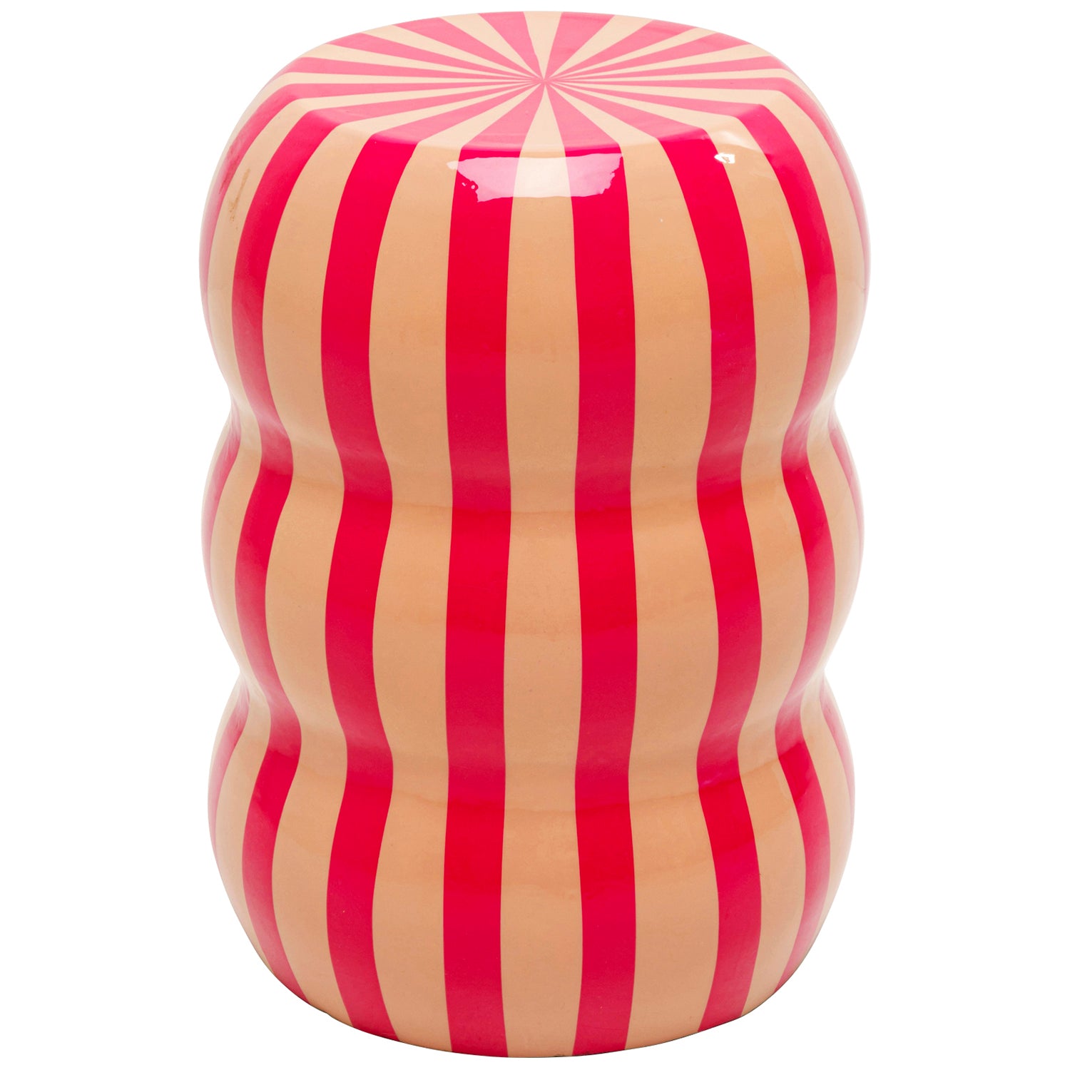 Candy Pink Stripes Side Table