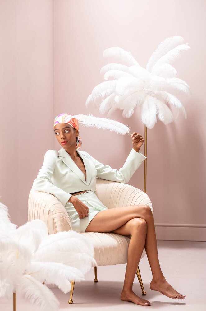 Feather Palm Table Lamp