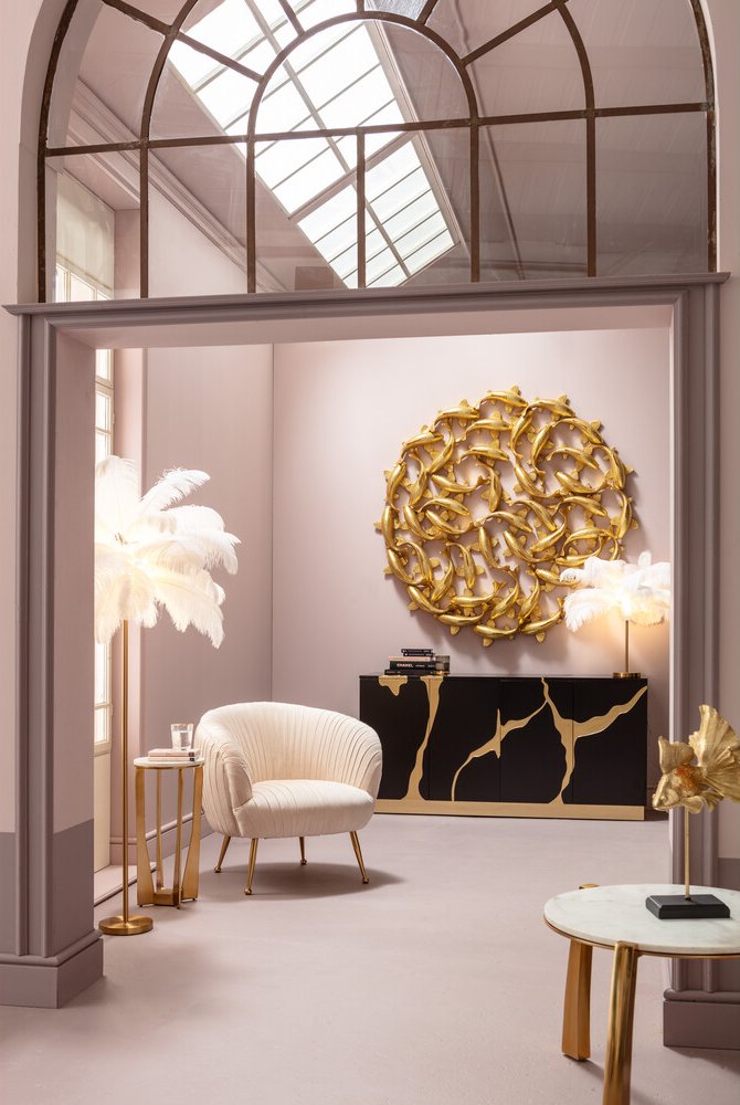 Feather Palm Table Lamp