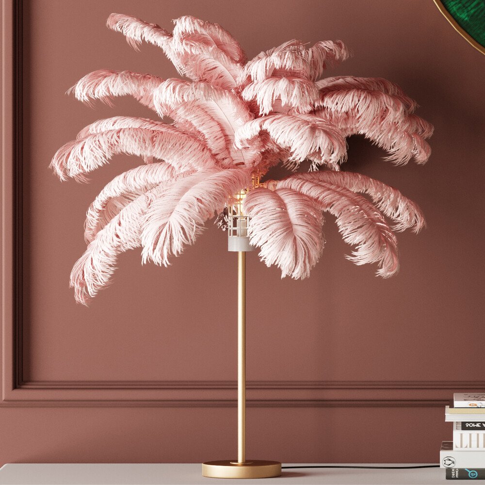 Feather Palm Table Lamp