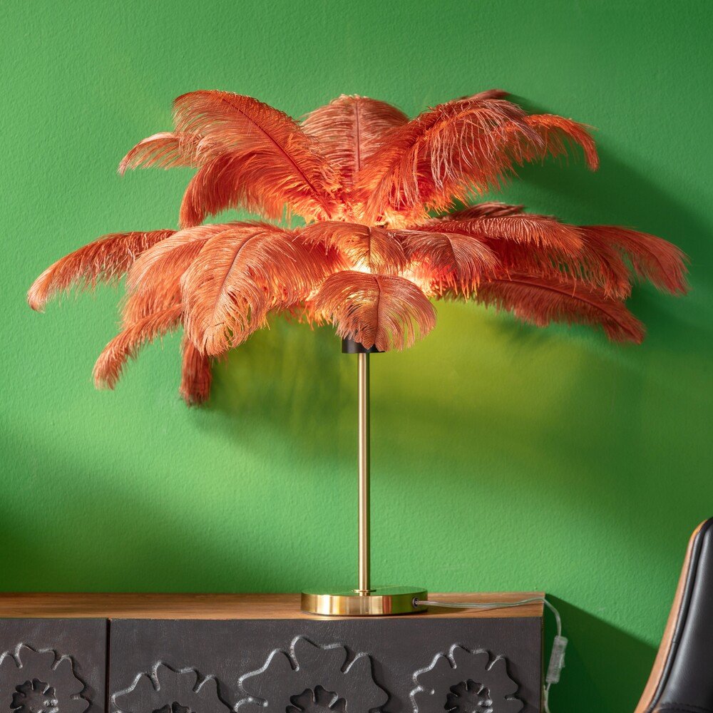 Feather Palm Table Lamp