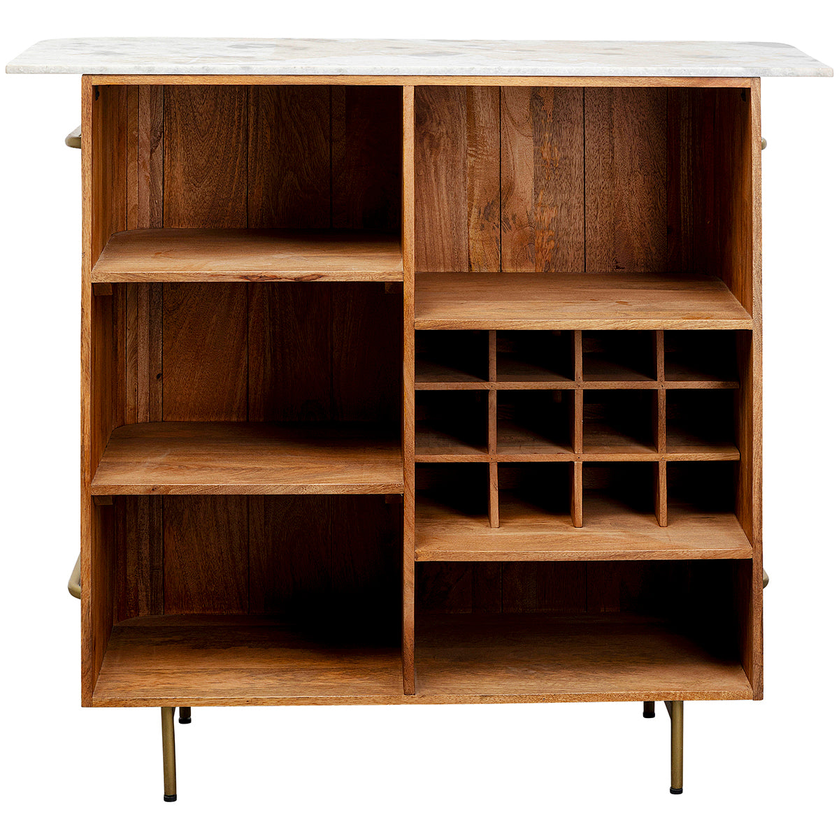 Grace Mango Wood/Marble Bar Cabinet