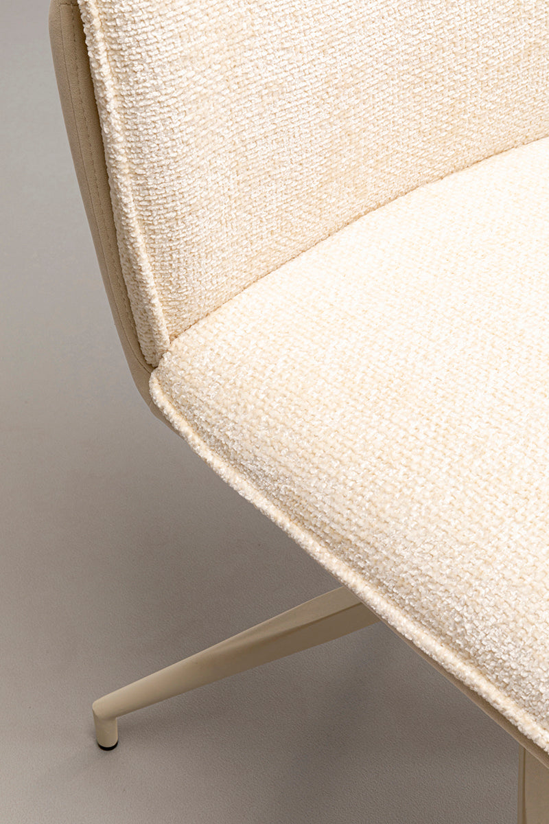 Hilla White Swivel Chair