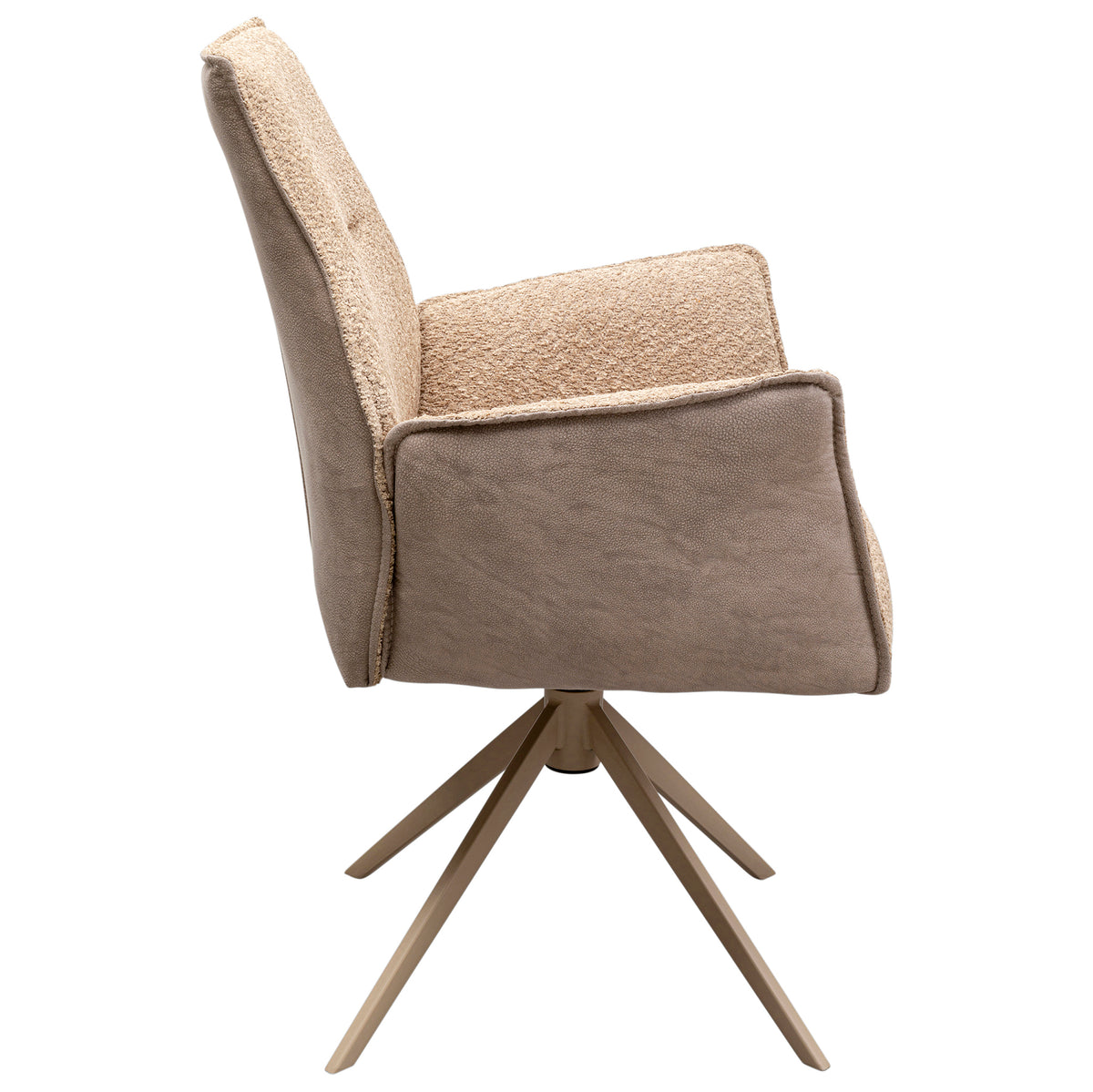 Liverpool Greige Swivel Chair with Armrest