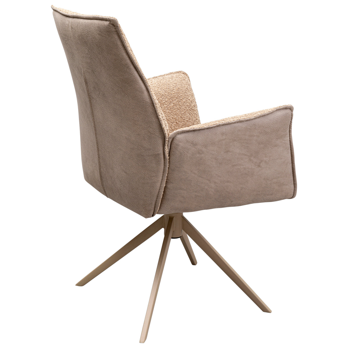 Liverpool Greige Swivel Chair with Armrest