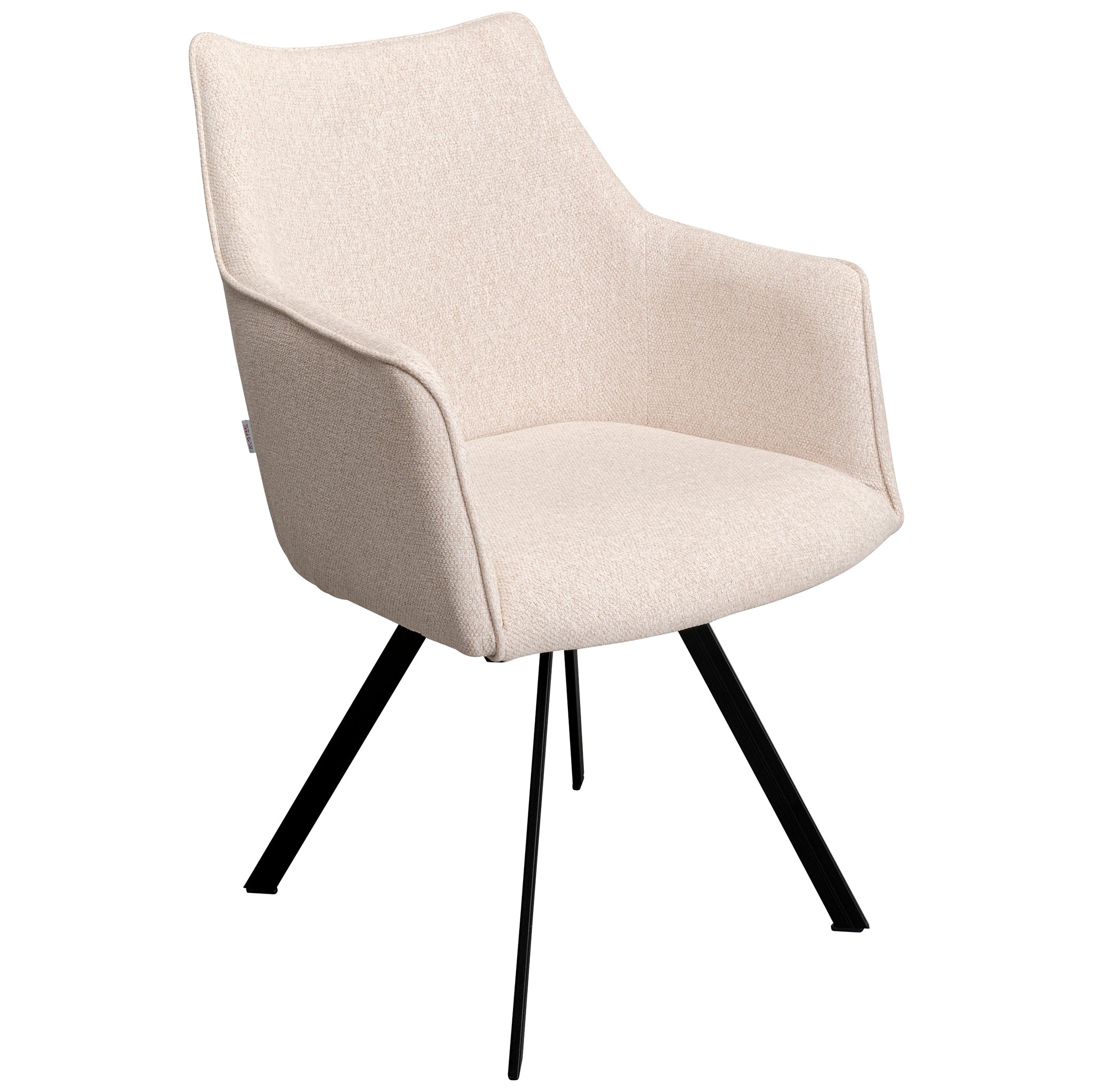 Modino Cream Swivel Chair with Armrest