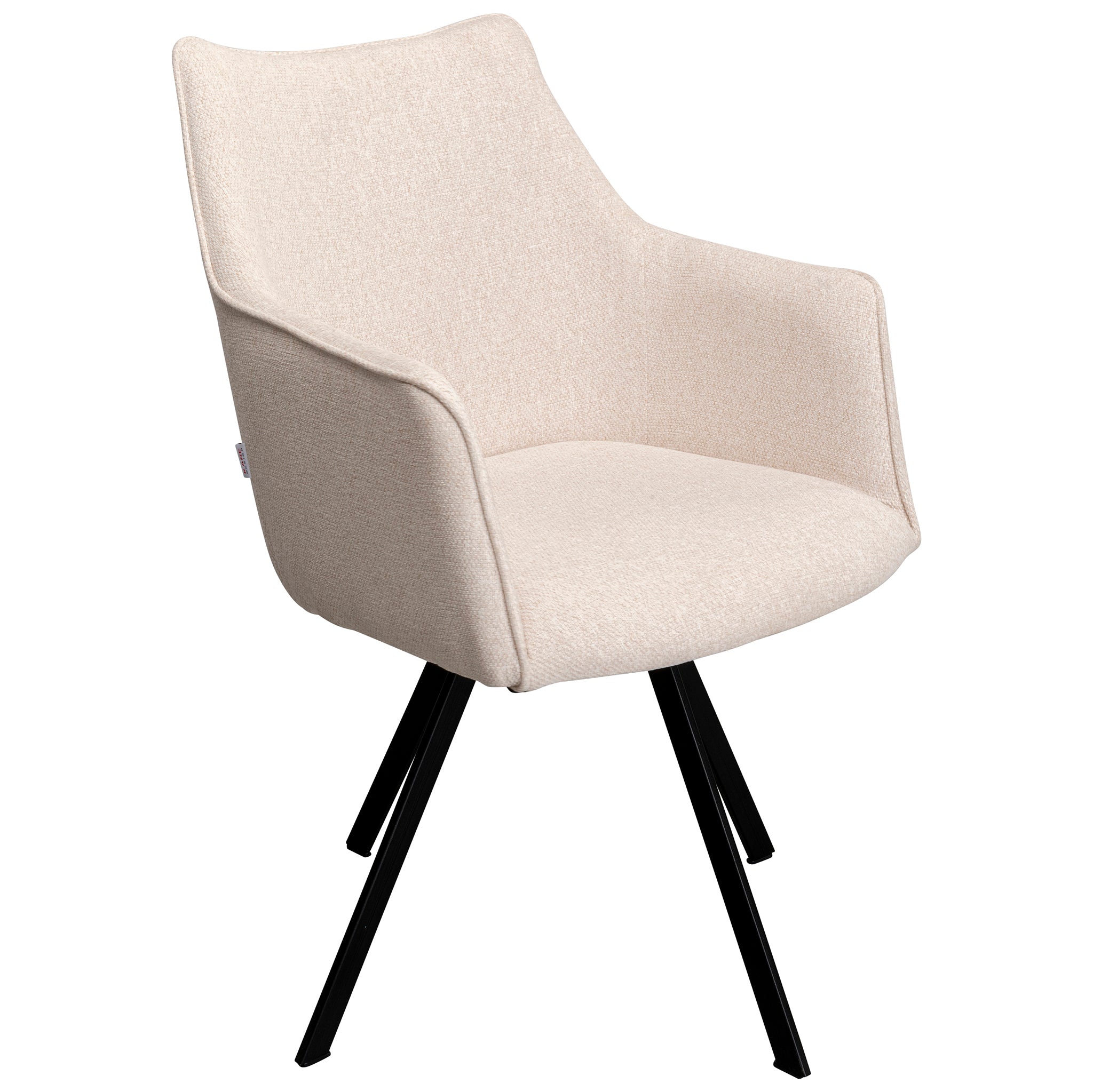 Modino Cream Swivel Chair with Armrest