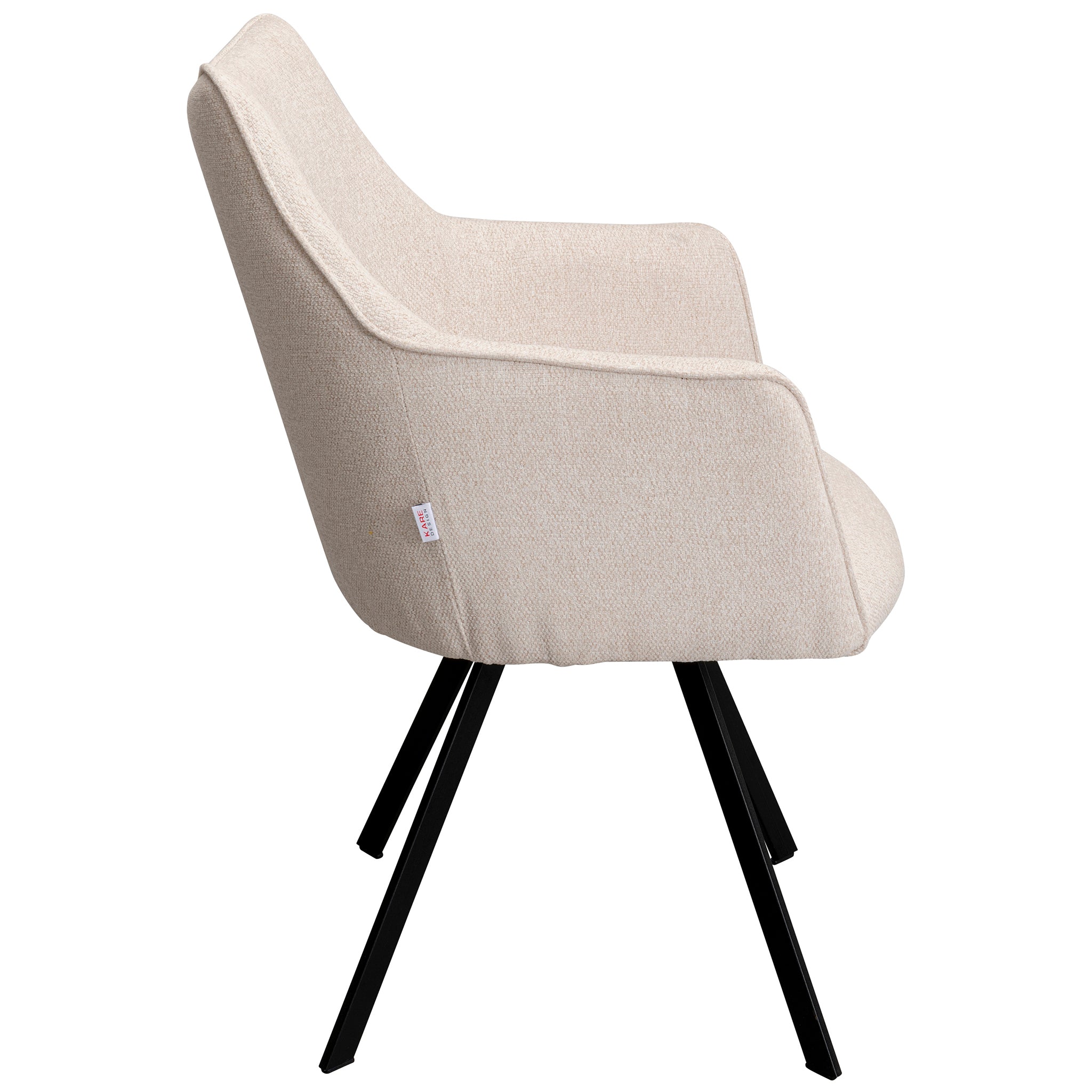 Modino Cream Swivel Chair with Armrest