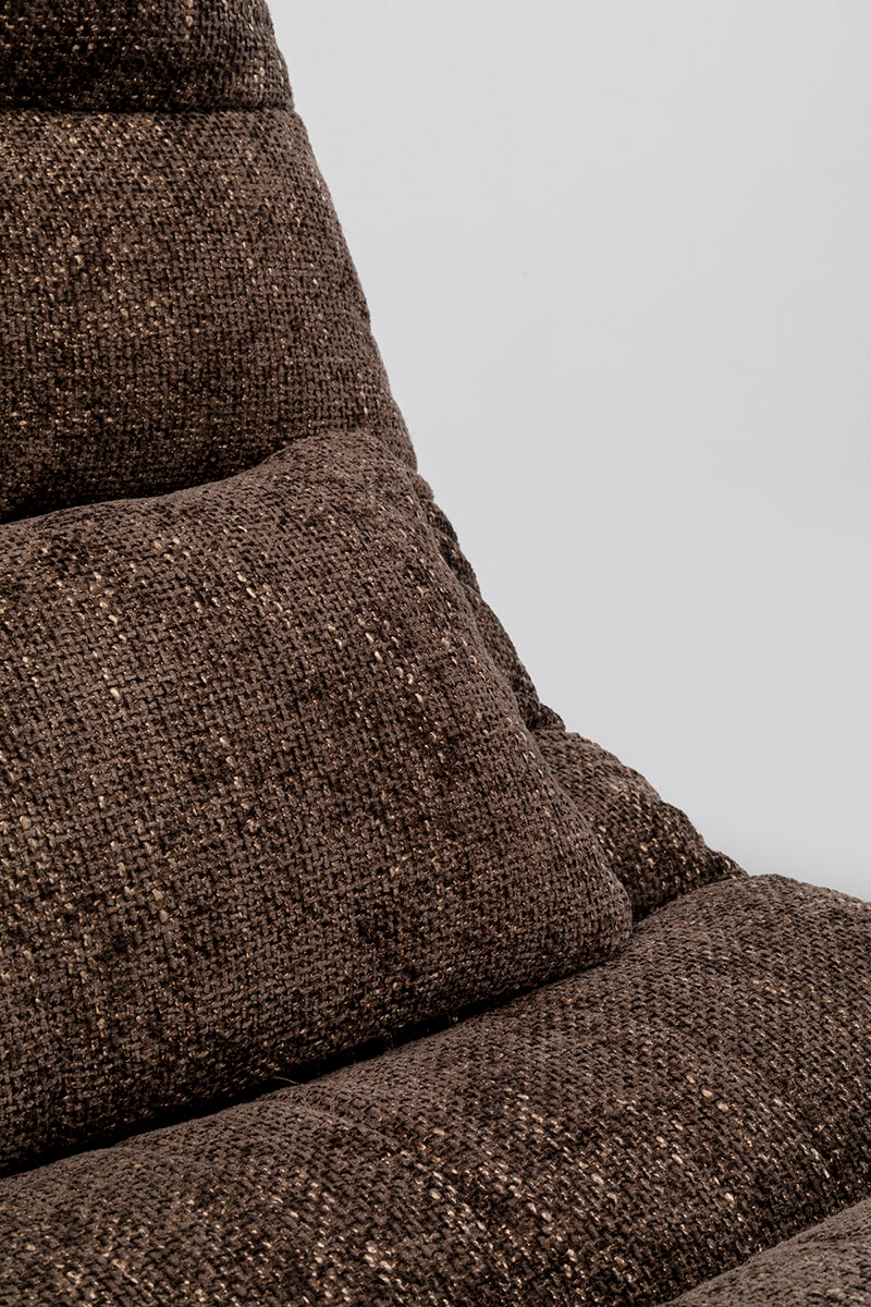 Montreal Brown Armchair with Stool real Brown Armchair with Stool