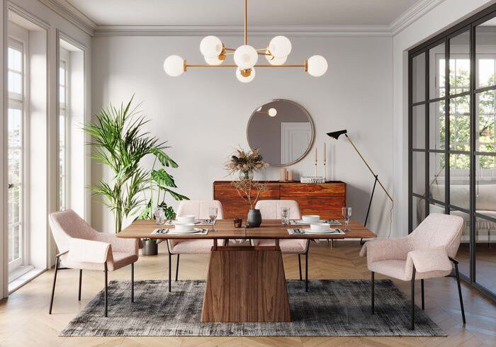 Benvenuto Walnut Rectangular Extendable Table
