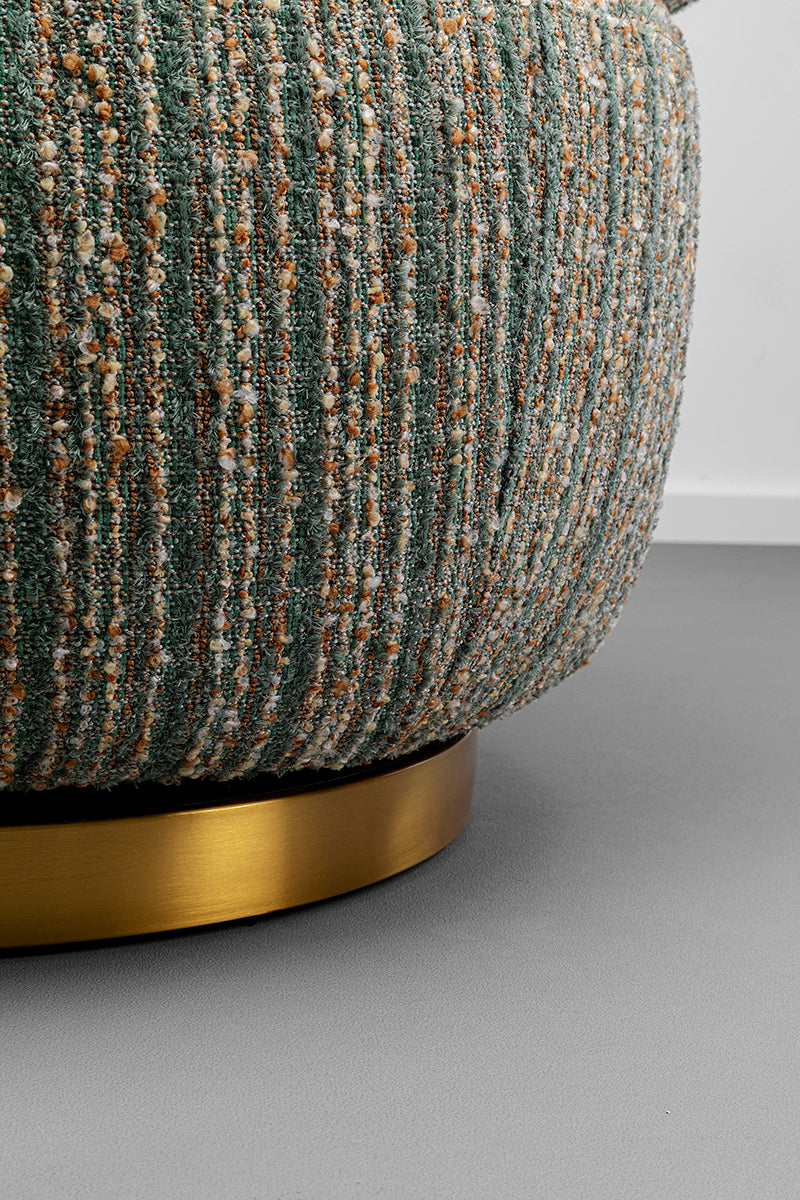 Couture Stripes Blue Boucle Swivel Armchair