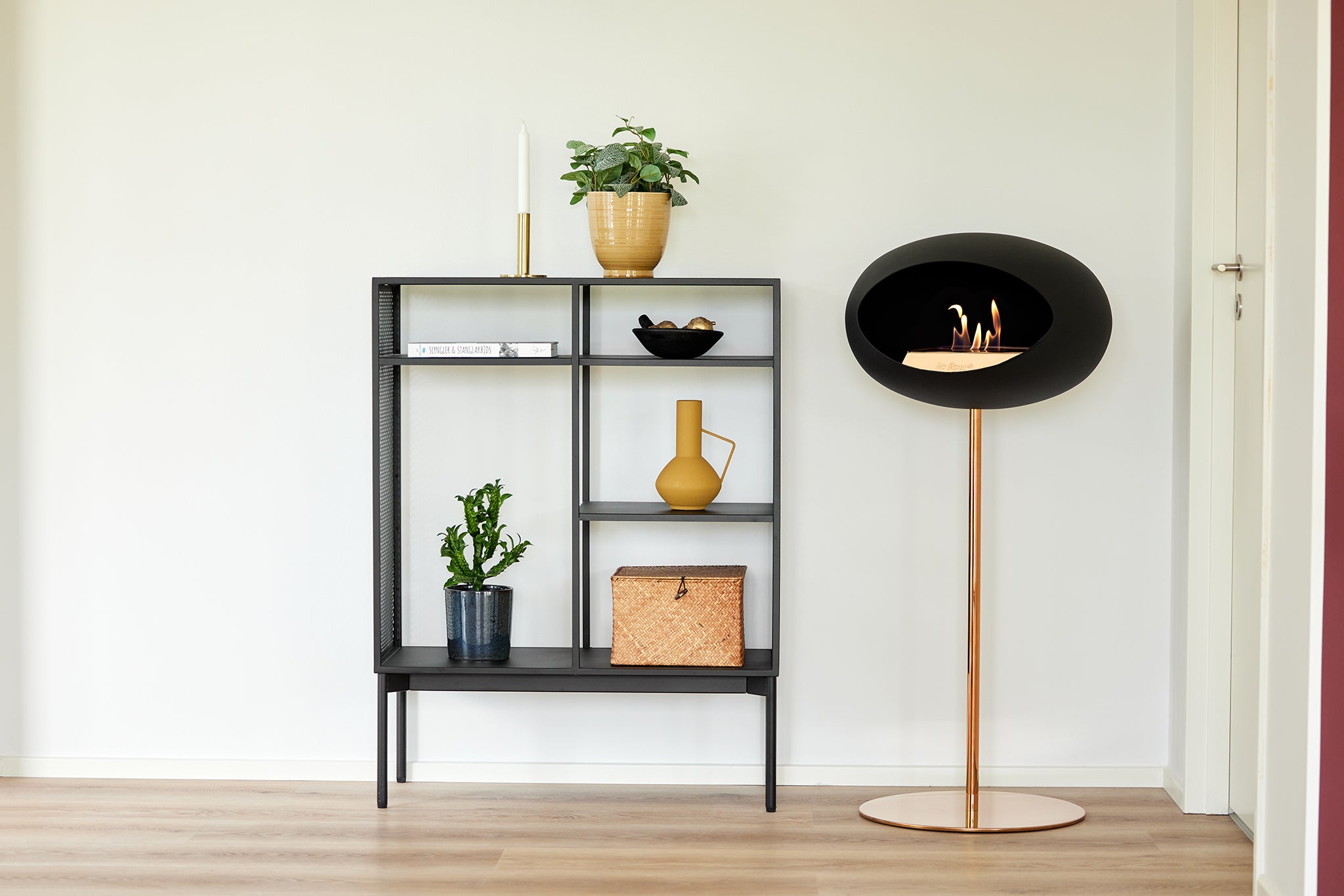 Ground Steel High Black Bio Fireplace