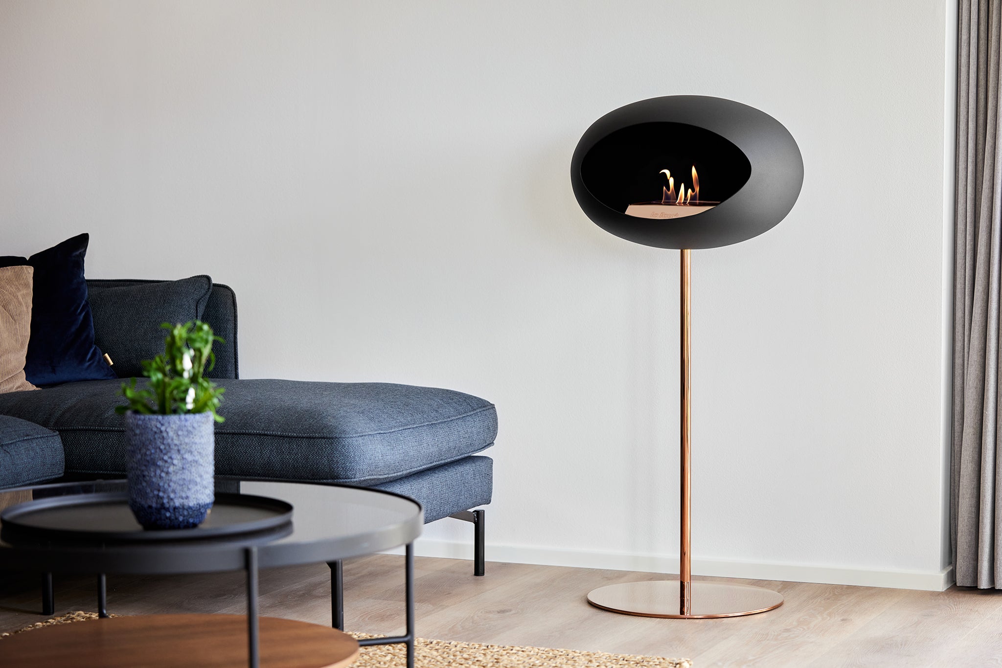 Ground Steel High Black Bio Fireplace