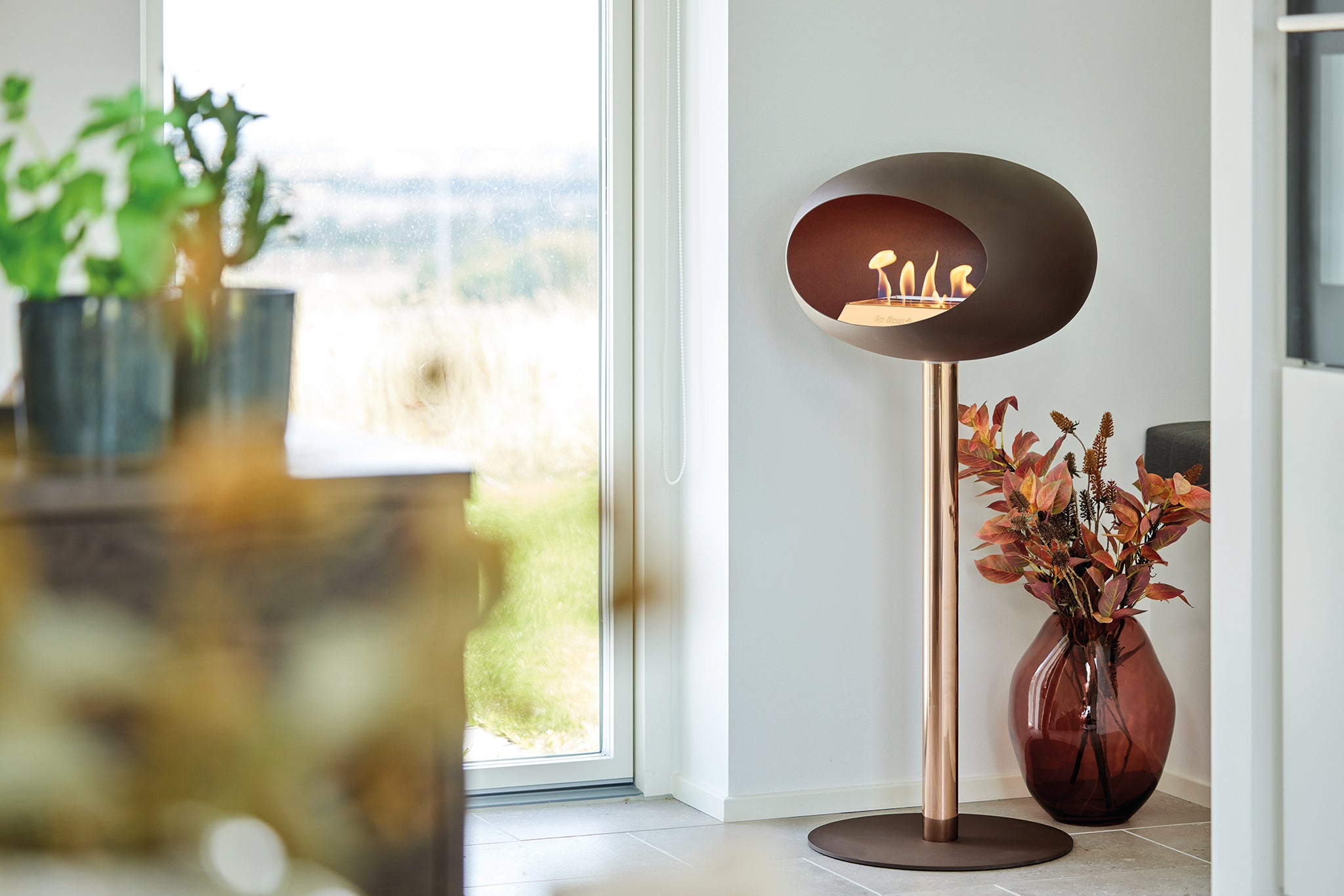 Ground Steel High Mocca Bio Fireplace
