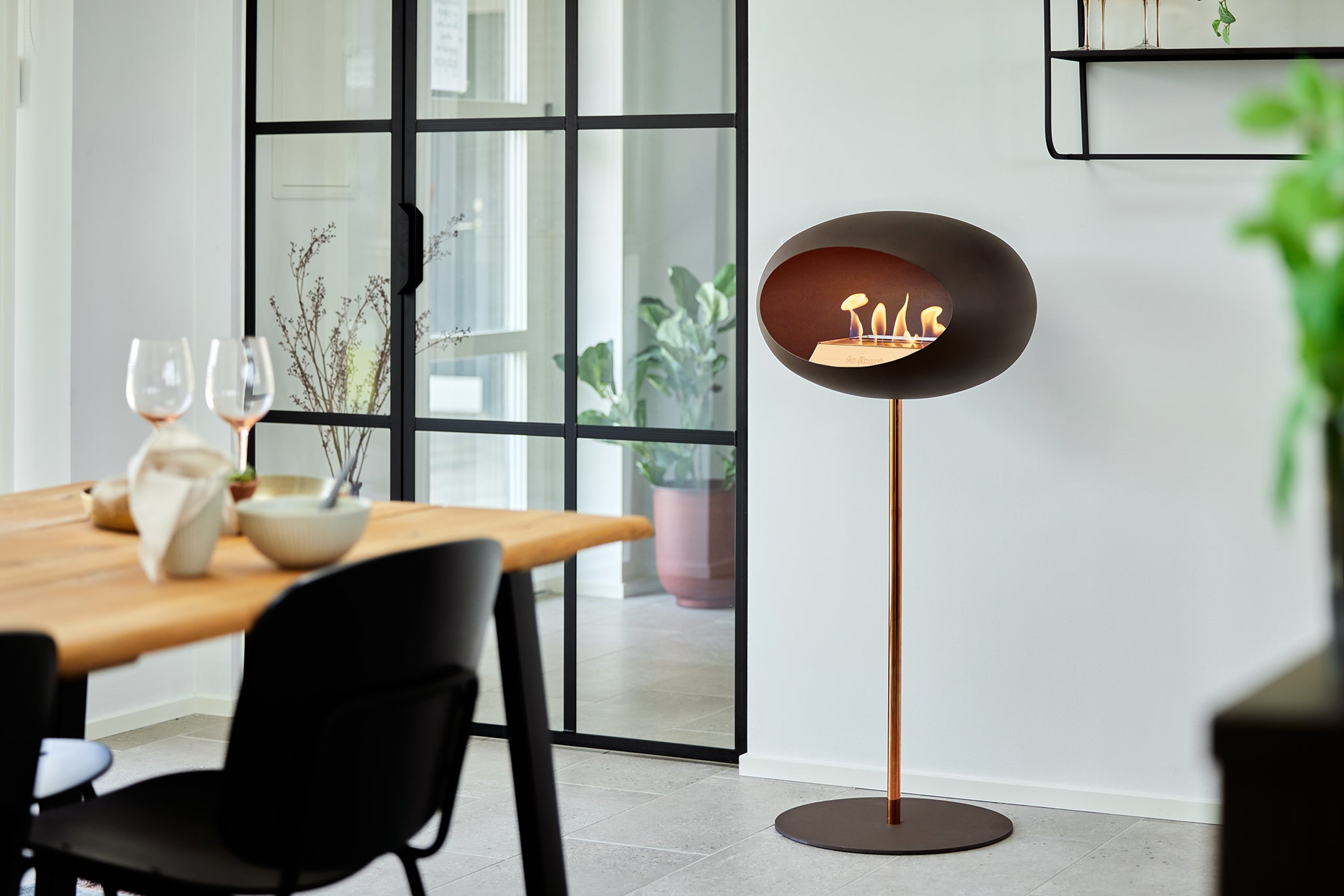 Ground Steel High Black Bio Fireplace