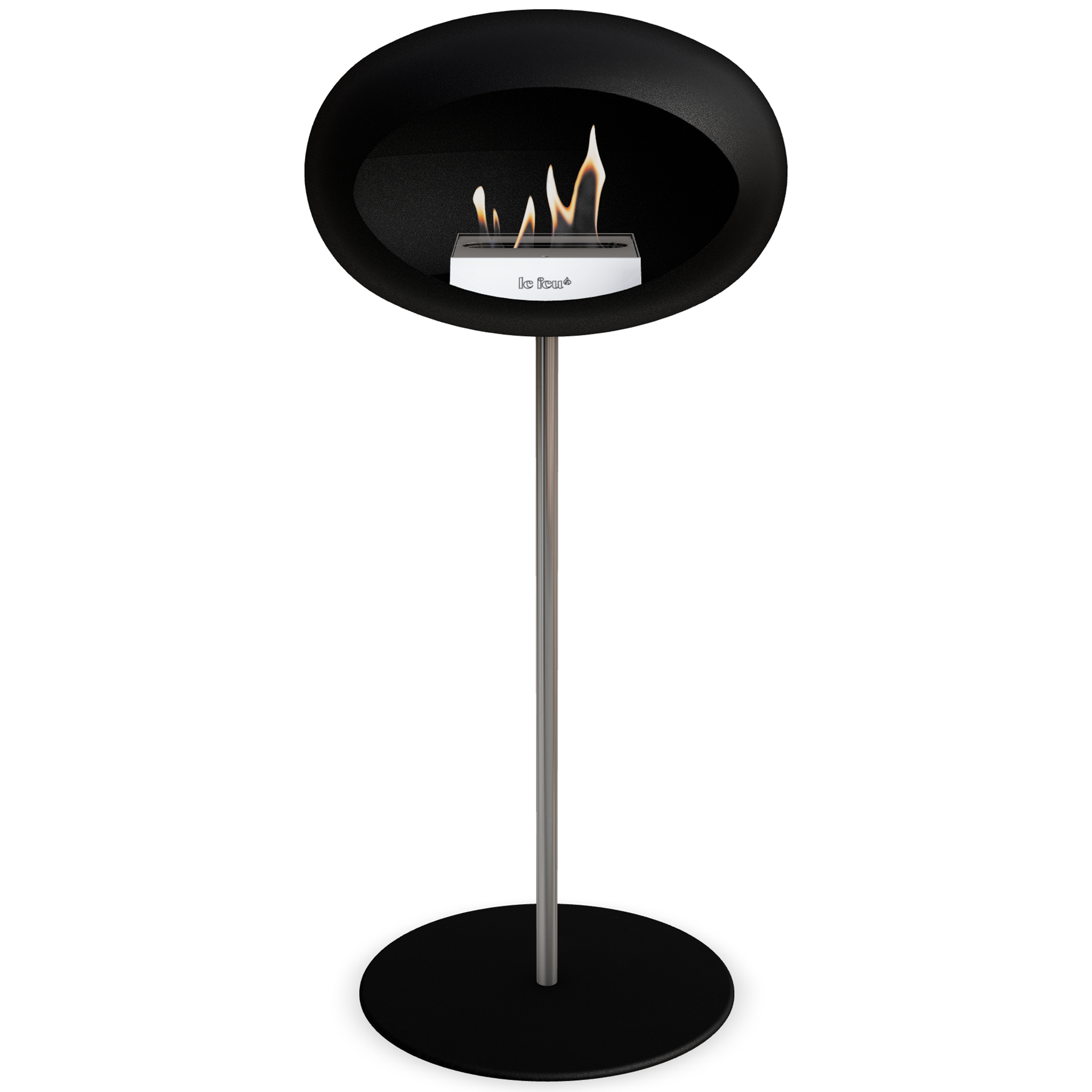 Ground Steel High Black Bio Fireplace