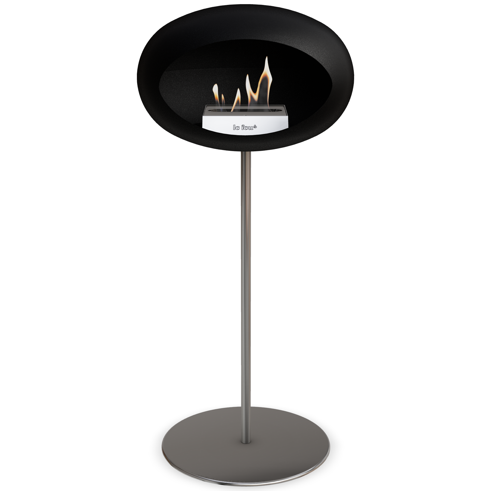 Ground Steel High Black Bio Fireplace