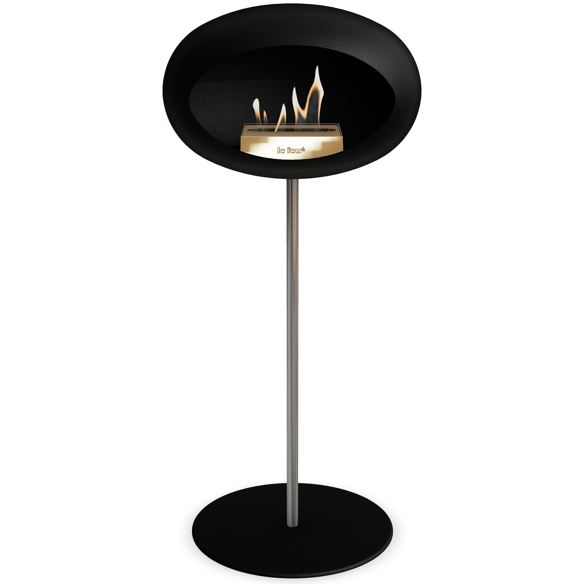 Ground Steel High Black Bio Fireplace