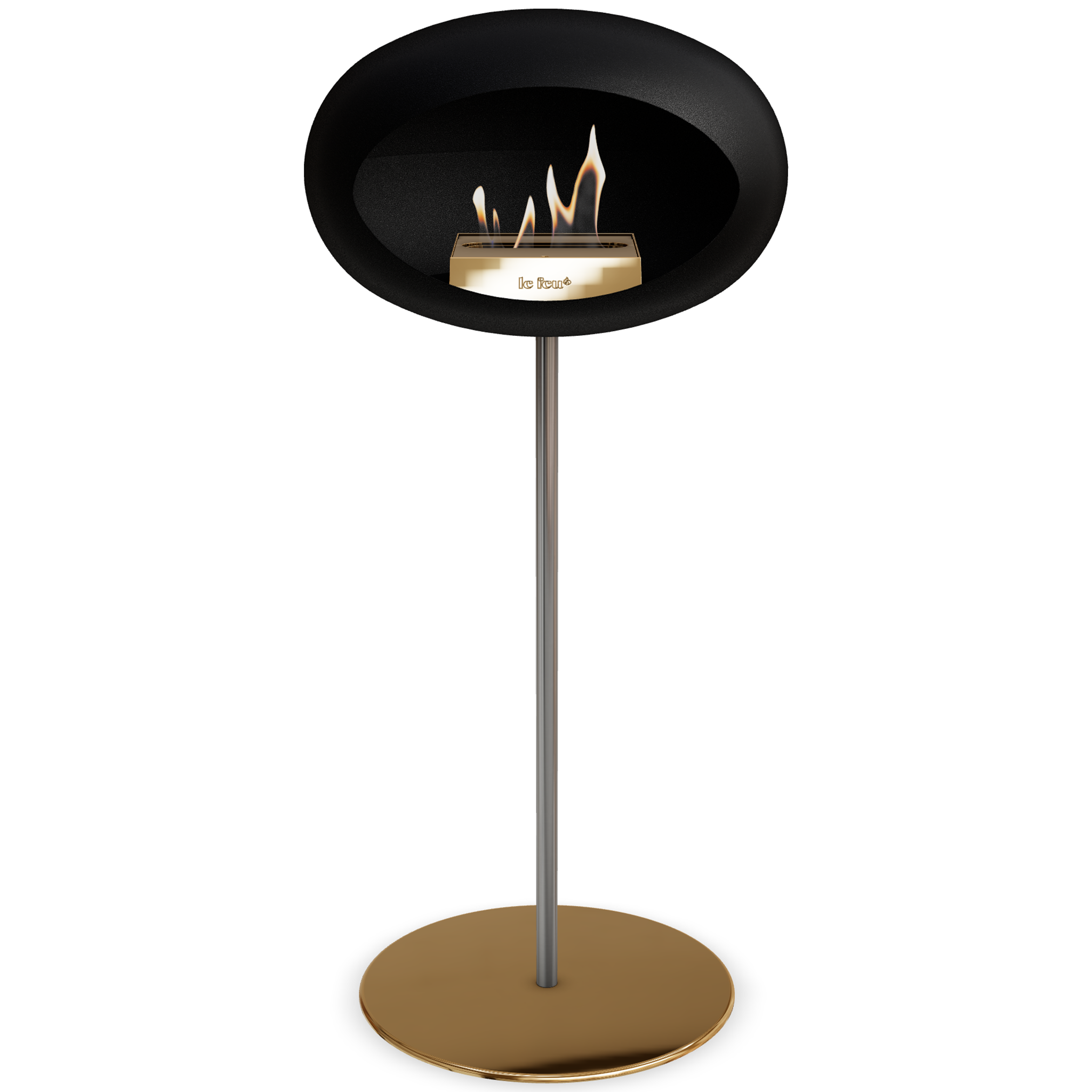 Ground Steel High Black Bio Fireplace