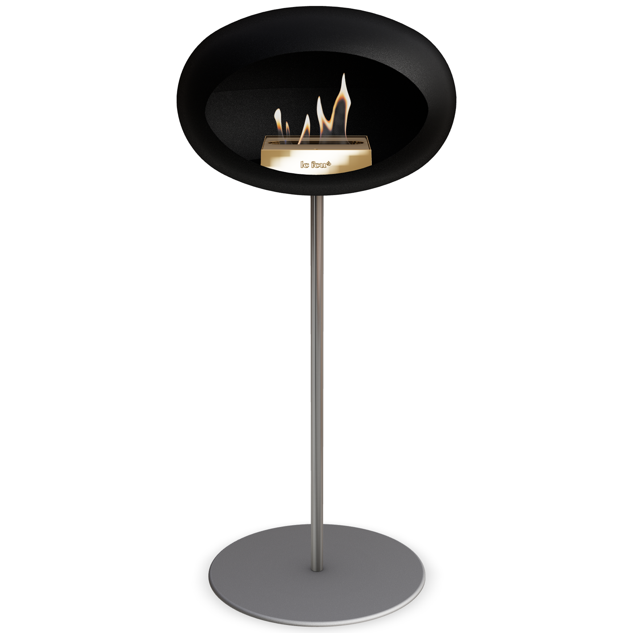Ground Steel High Black Bio Fireplace