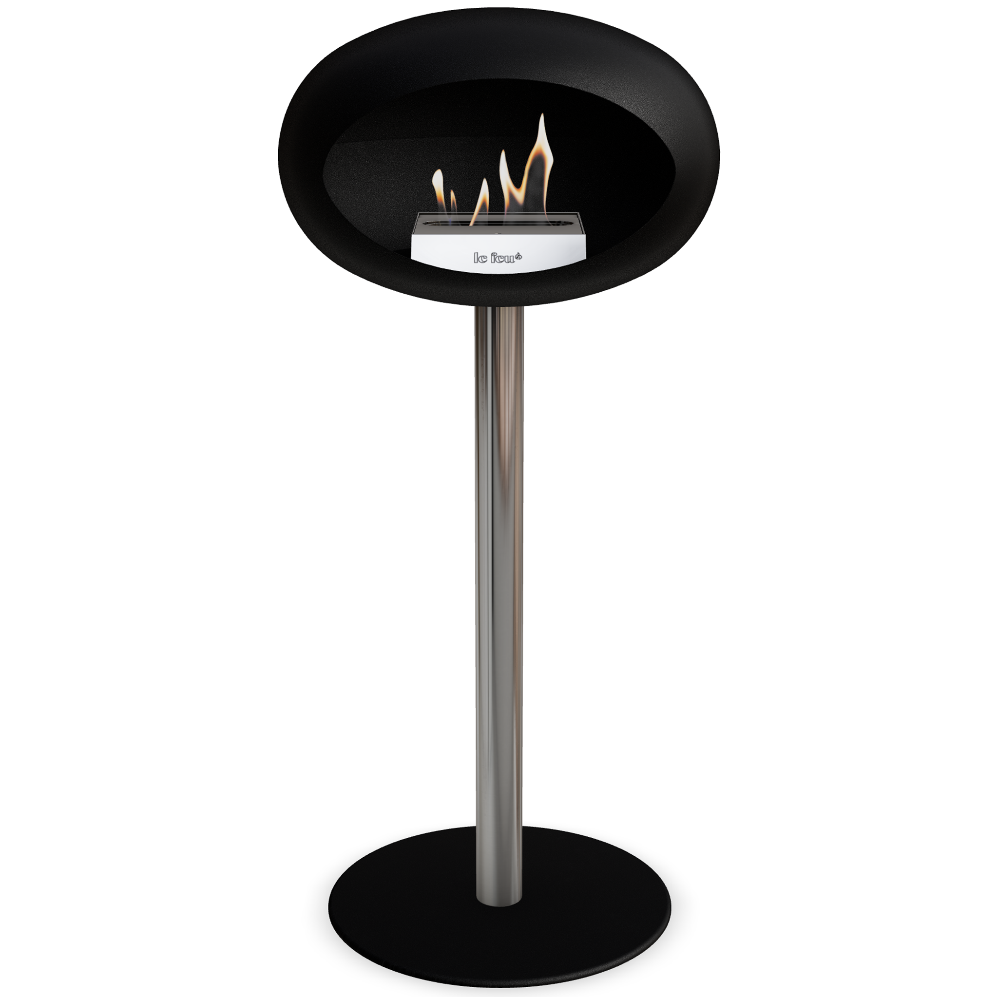 Ground Steel High Black Bio Fireplace