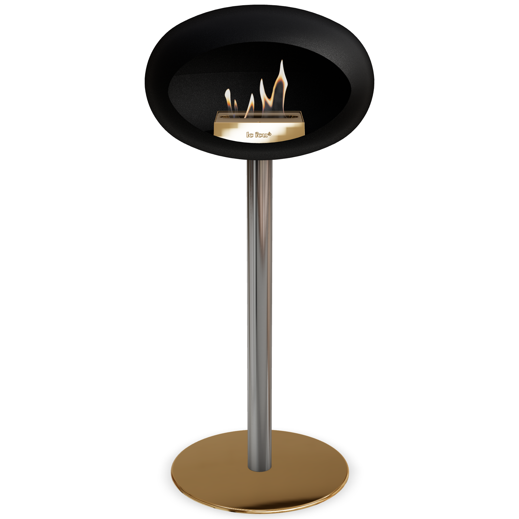 Ground Steel High Black Bio Fireplace