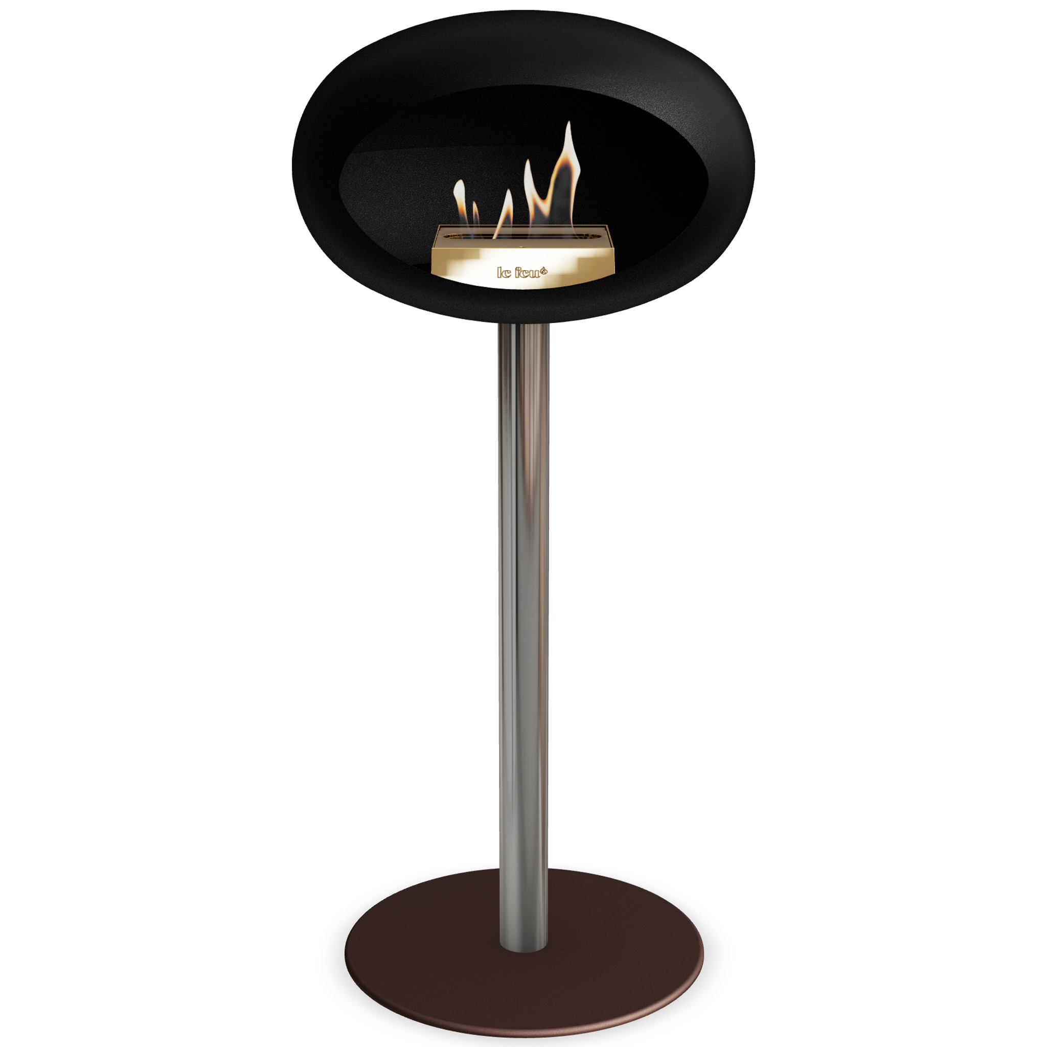 Ground Steel High Black Bio Fireplace