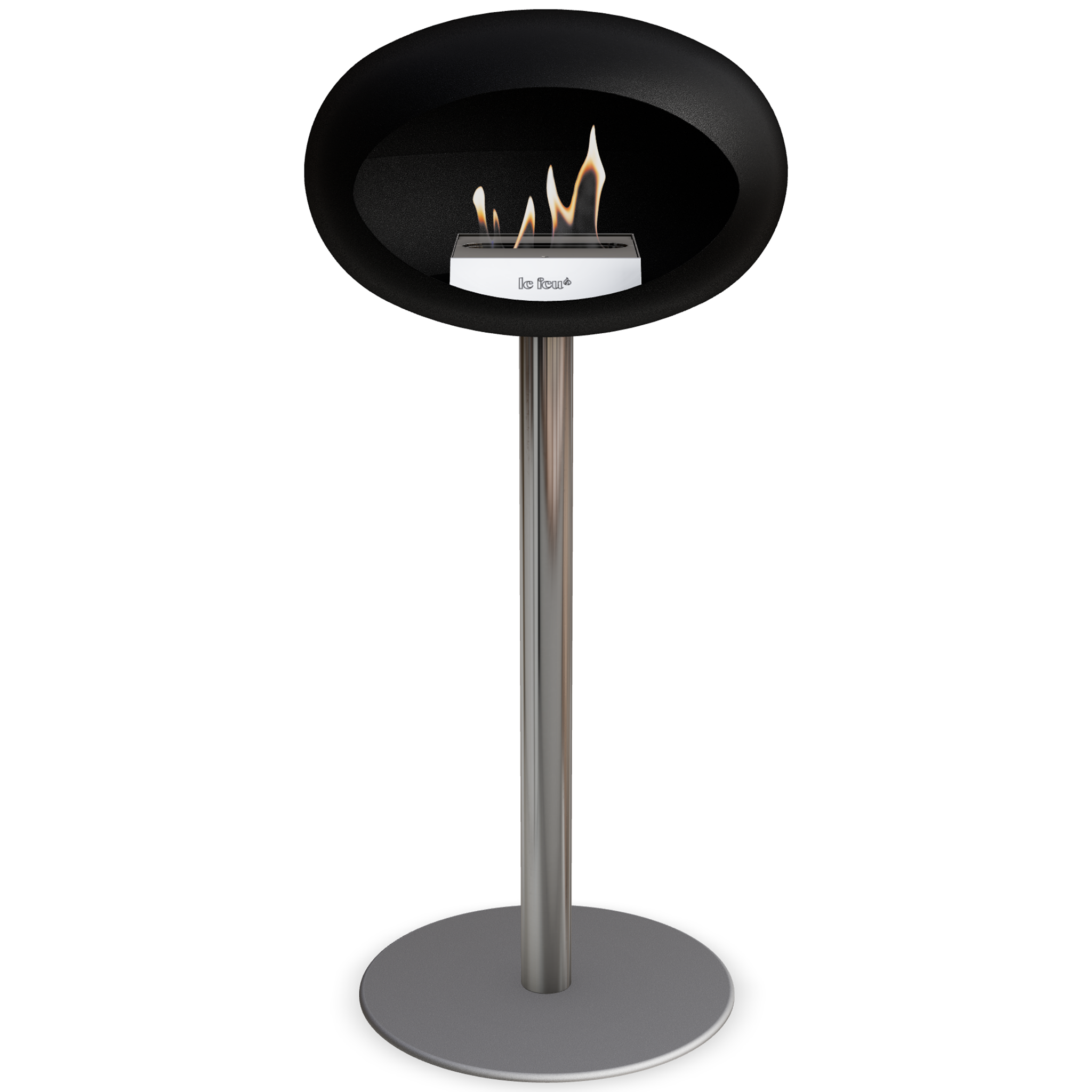 Ground Steel High Black Bio Fireplace