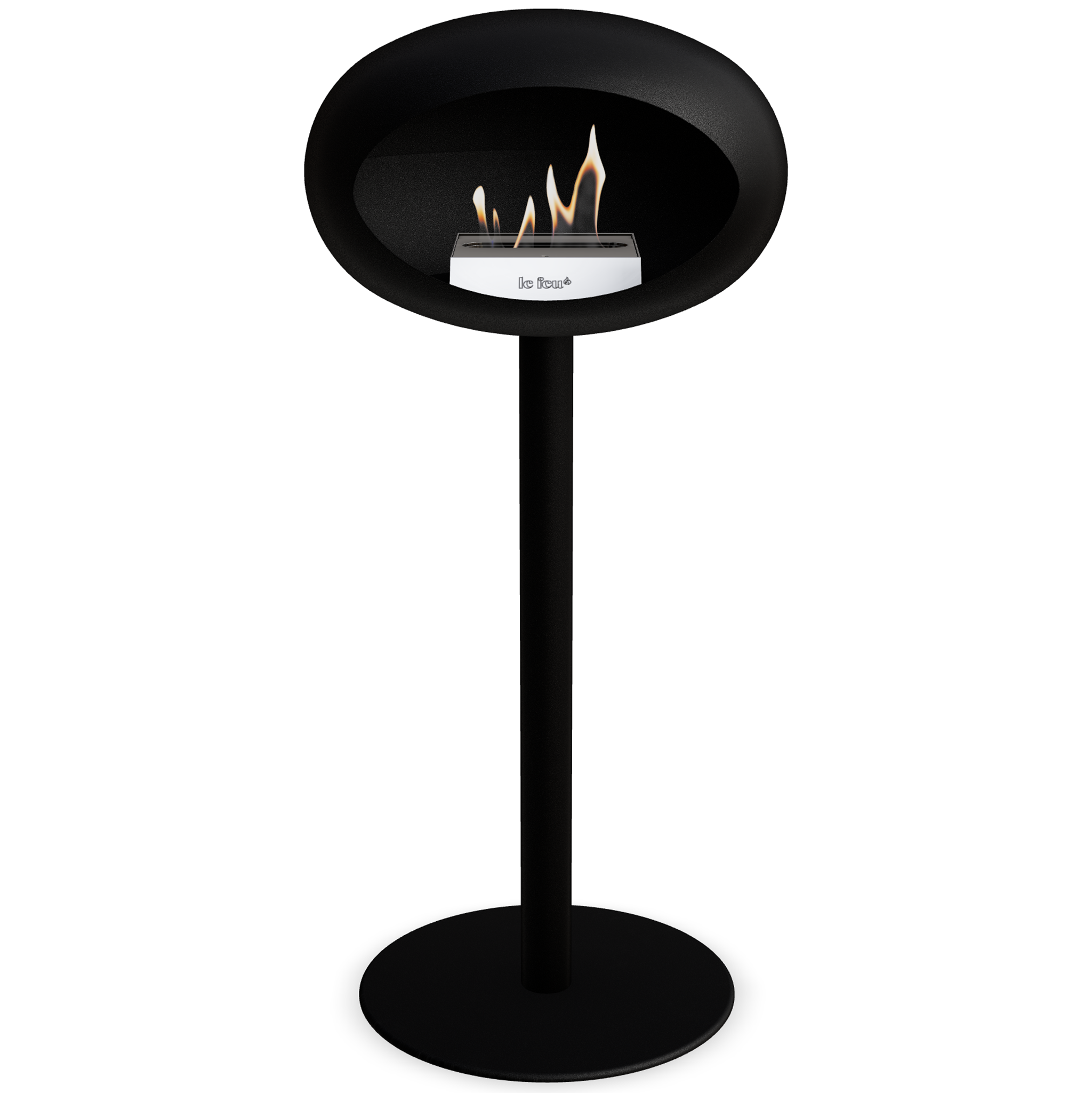 Ground Steel High Black Bio Fireplace
